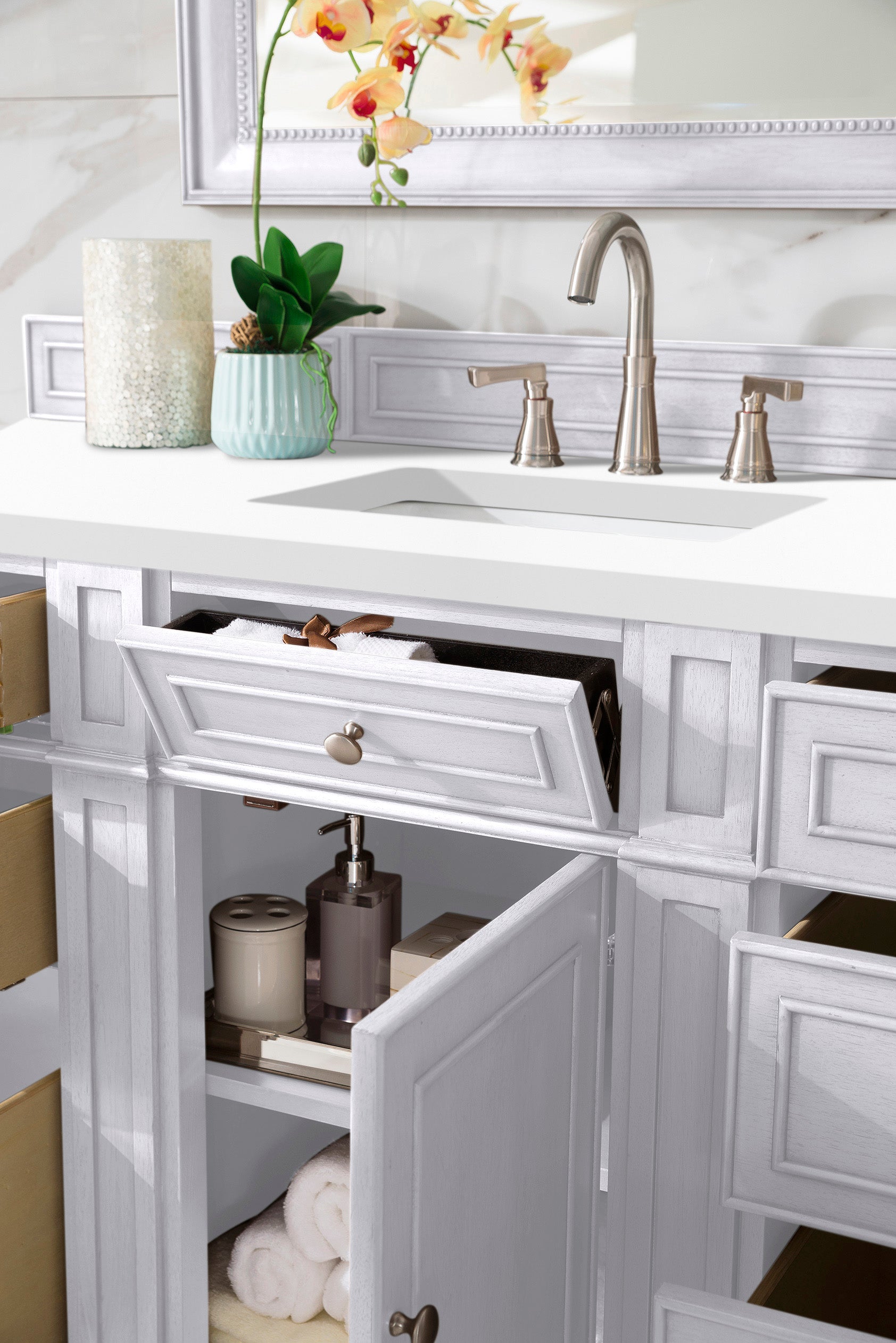 Bristol 60 Inch Single Bathroom Vanity with 3CM Classic White Quartz Countertop - Bright White Finish for Modern & Traditional Bathrooms - Perfect for Home Renovation & Spa-Like Retreats