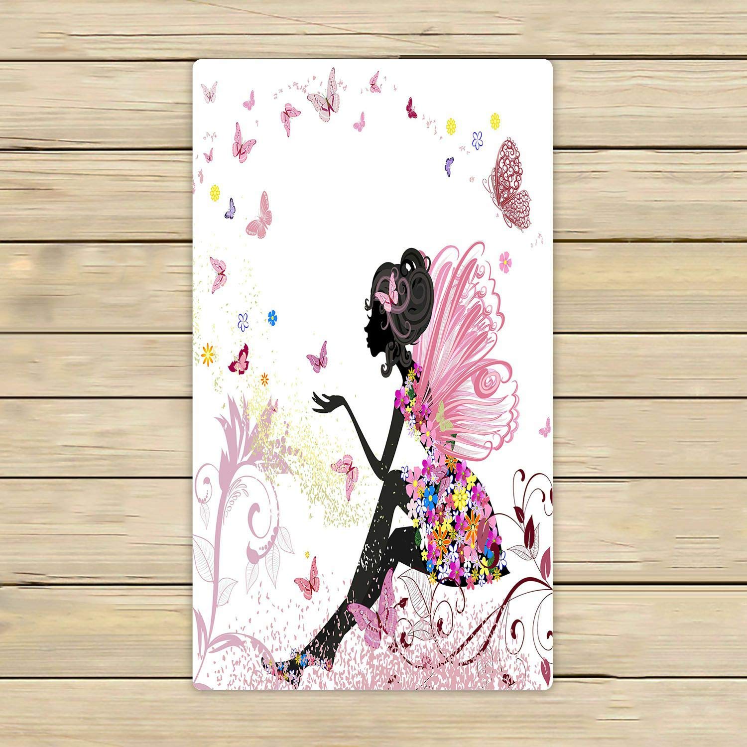 Flower Fairy Butterflies Beach Towel - 16x28 Inch Soft Absorbent Quick-Dry Bath Pool Towel for Travel, Spa, Gym & Outdoor Activities | Perfect for Beach, Swimming, Yoga & Picnics