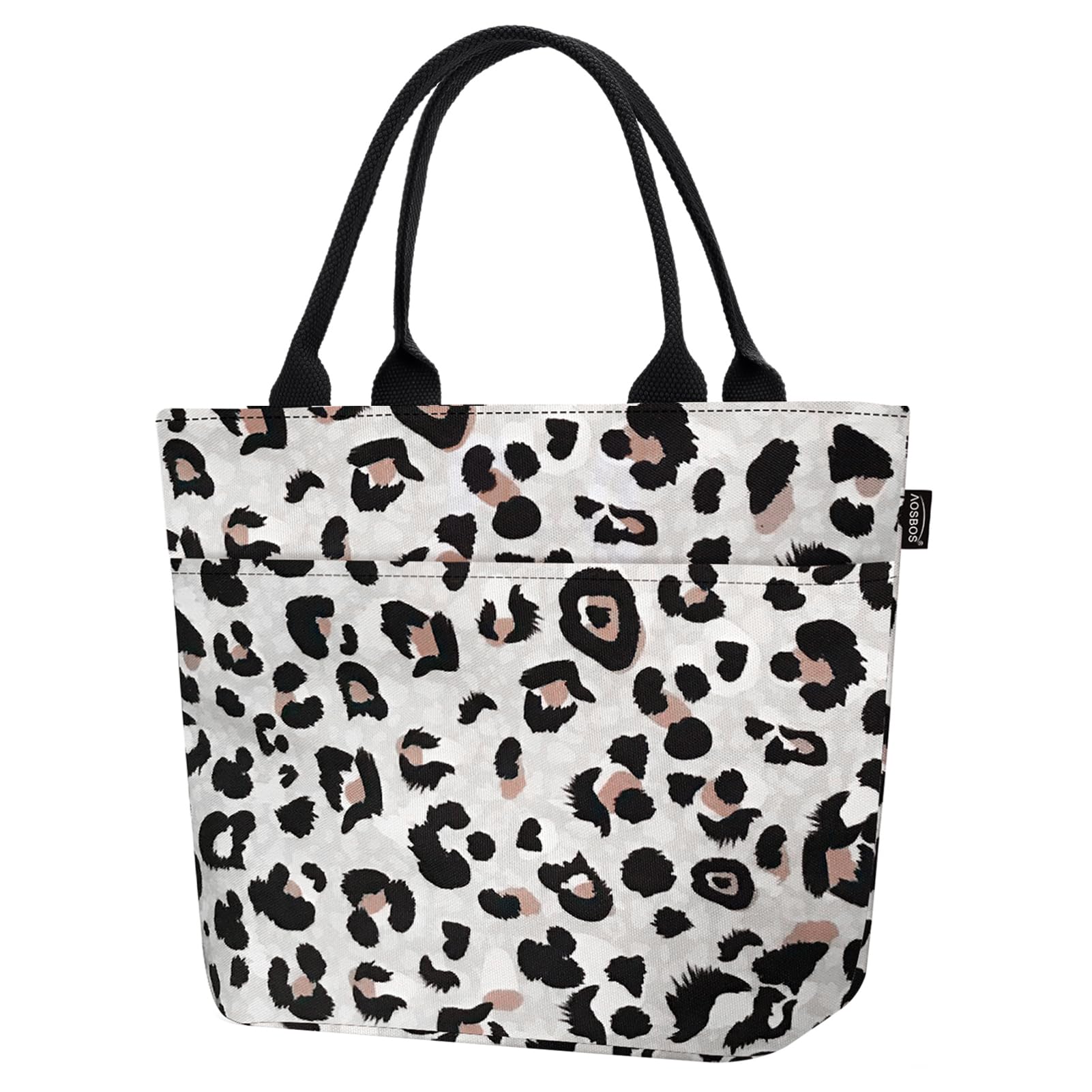 Aosbos Insulated Leopard Print Lunch Bag for Women - Leakproof Lunch Tote & Cooler Bag for Work, Office, School, Picnics | Loncheras Para Mujer, Adult Lunch Box with Thermal Insulation