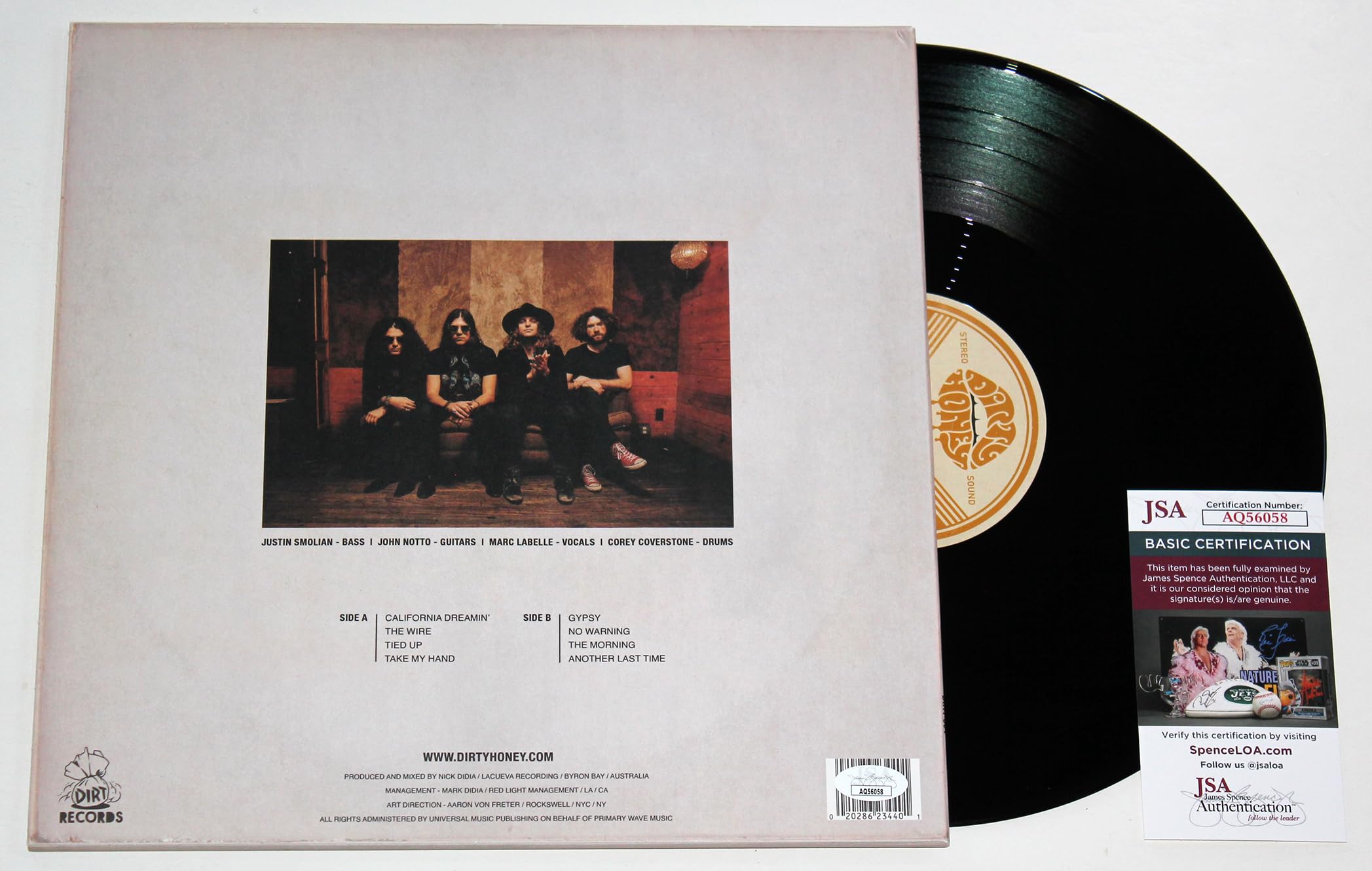 Dirty Honey Signed Self-Titled Album LP Vinyl Record with JSA COA - Limited Edition Autographed Collectible for Music Lovers & Vinyl Enthusiasts - Perfect for Home Decor, Gift Giving & Record Collections
