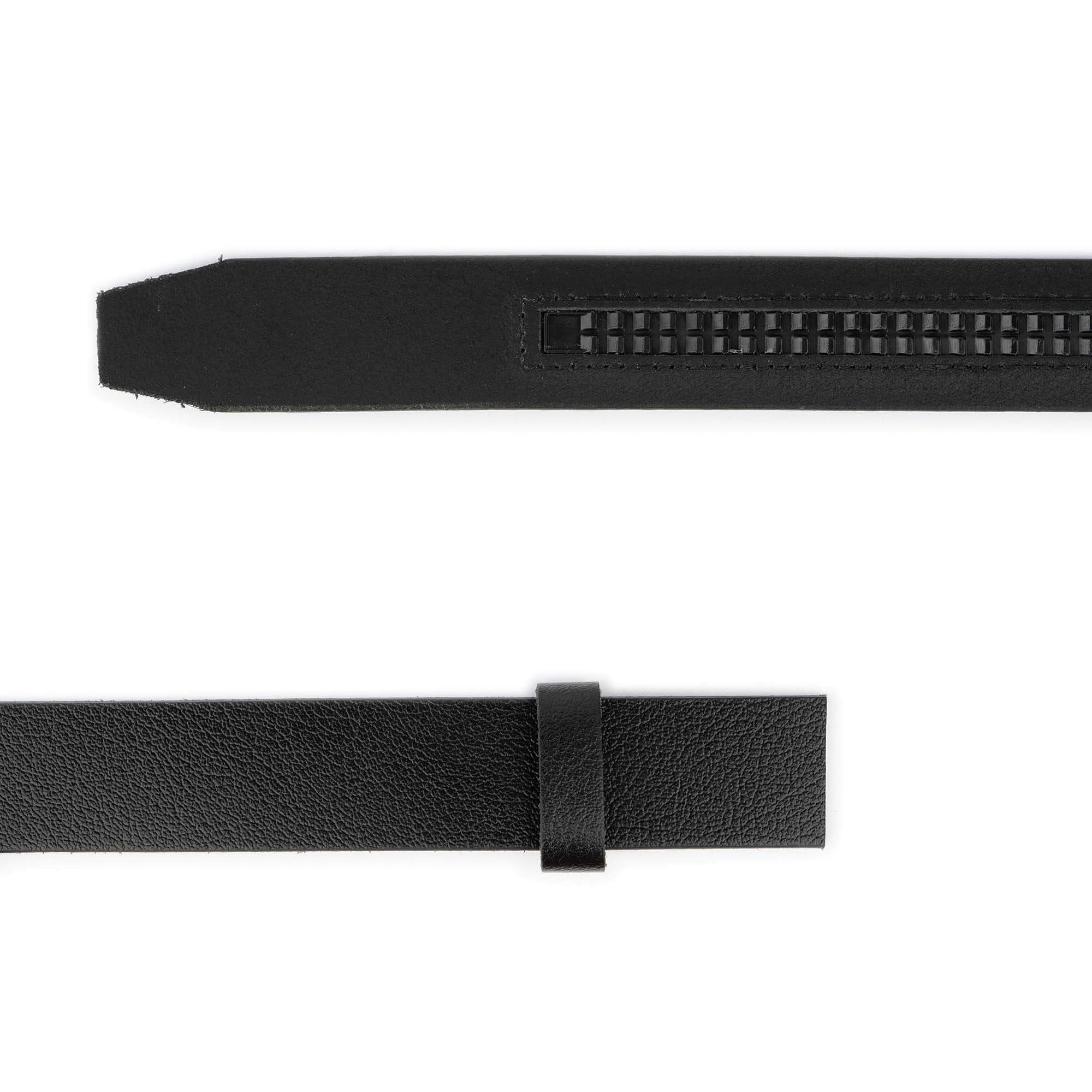 Premium Black Buffalo Leather Ratchet Belt Strap - Replacement for Dunhill Buckles | Durable & Adjustable Dress Belt for Business, Office & Formal Occasions