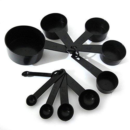 ADBERG 8-Piece Measuring Cups and Spoons Set - Plastic PP Kitchen Measuring Tools for Baking, Cooking - Perfect for Flour, Sugar, Salt - Ideal for Home Bakers & Professional Chefs (Great for Cake Decorating, Meal Prep & Recipe Measurement)