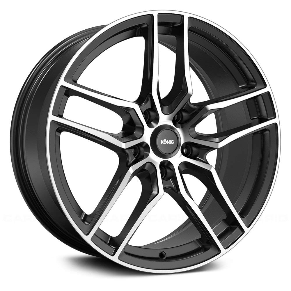 **Konig Intention Gloss Black Aluminum Wheels - 17x7 Inches, 5x114.3 Bolt Pattern, +35 Offset - High-Performance Alloy Rims for Cars, Trucks & SUVs - Perfect for Street Racing & Custom Builds**