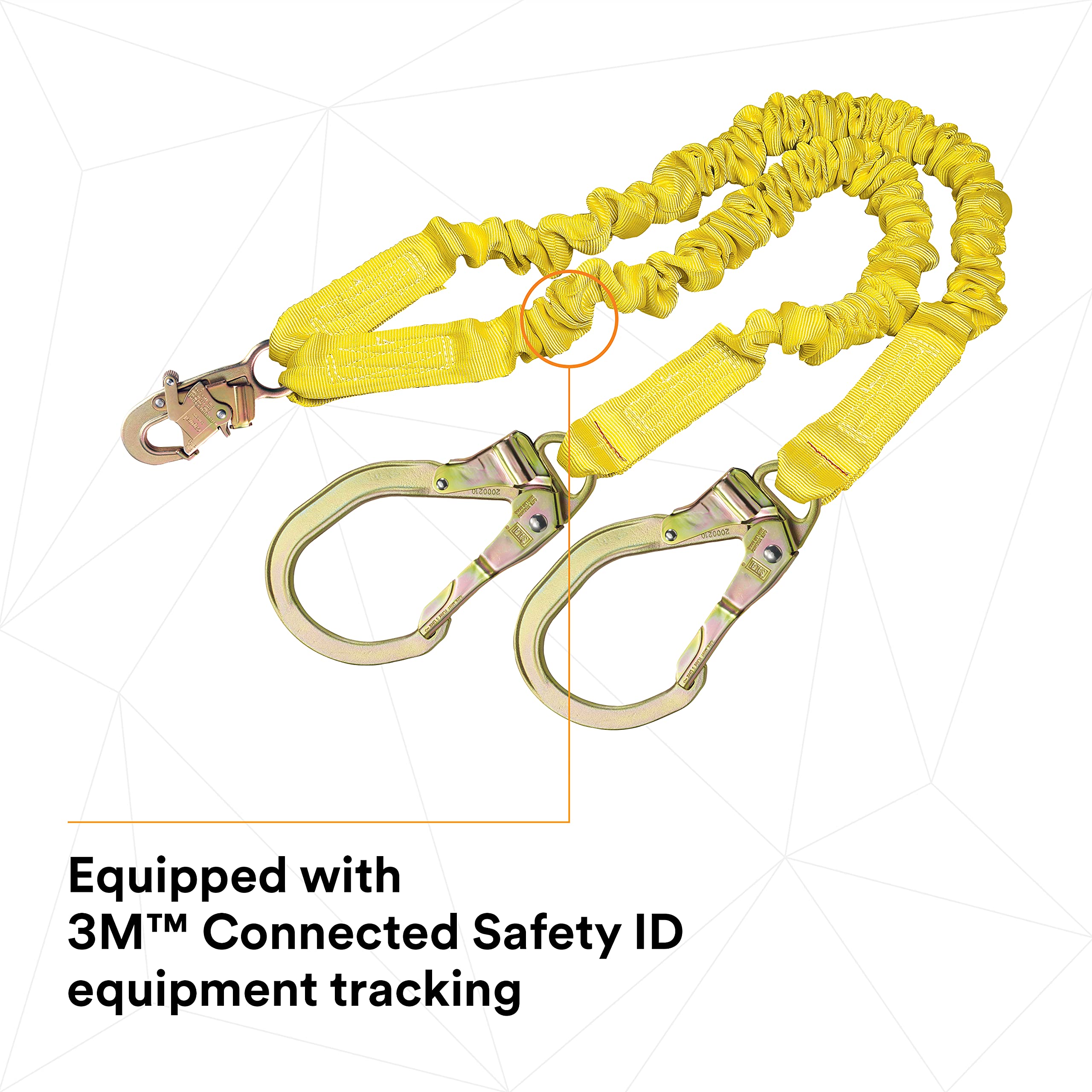 3M DBI-SALA Shockwave 2 6' Shock Absorbing Lanyard - 1244412 | Tubular Web Fall Protection | 100% Tie Off with Steel Rebar Hooks & Snap Hook | Yellow Safety Lanyard for Construction, Roofing & Industrial Work
