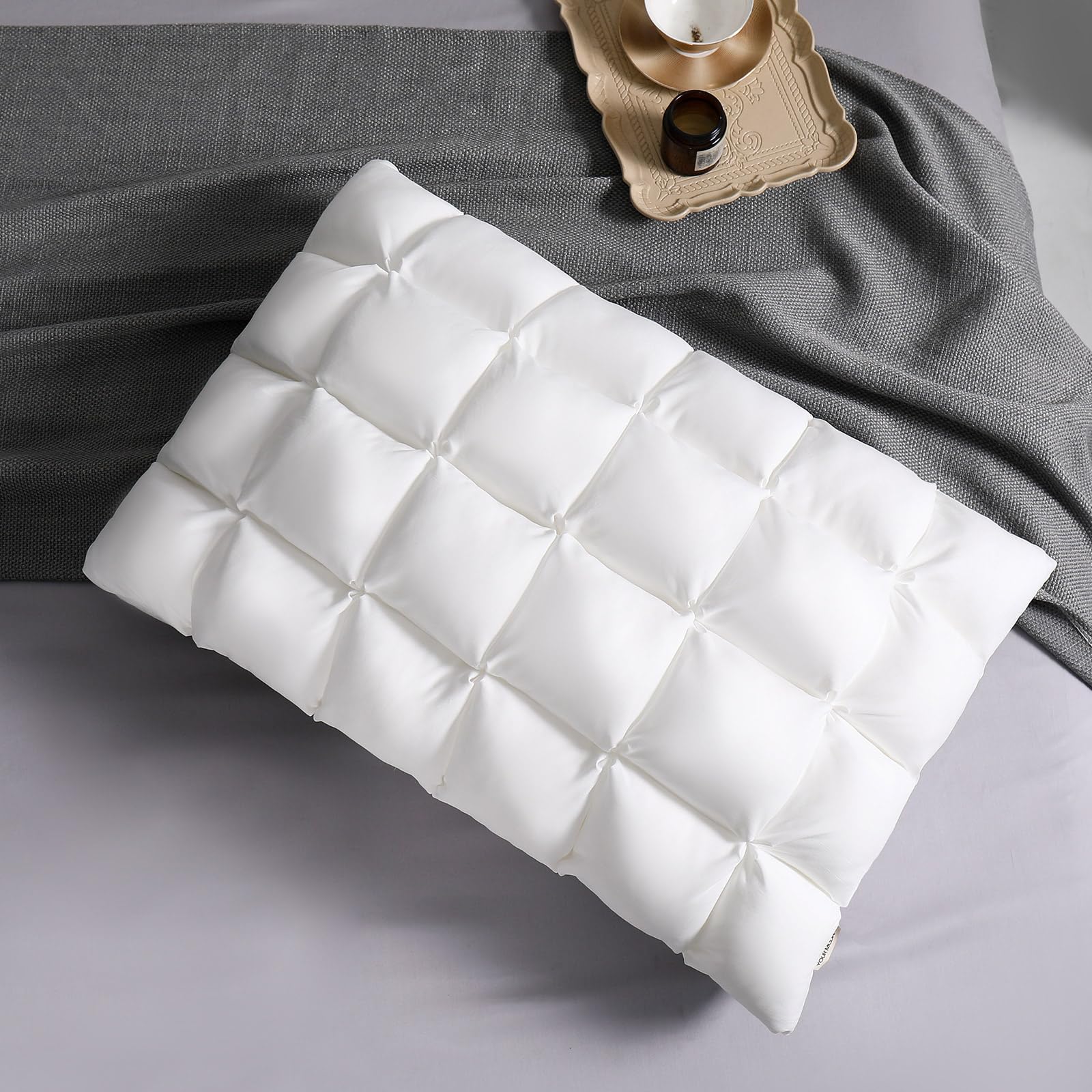 YOUR MOON Queen Size Soft Pillows for Sleeping - Down Alternative Bed Pillows with Gel Cooling Technology, Luxury Hotel Quality for Side Sleepers (White) | Perfect for Back Pain Relief & Comfortable Night's Sleep