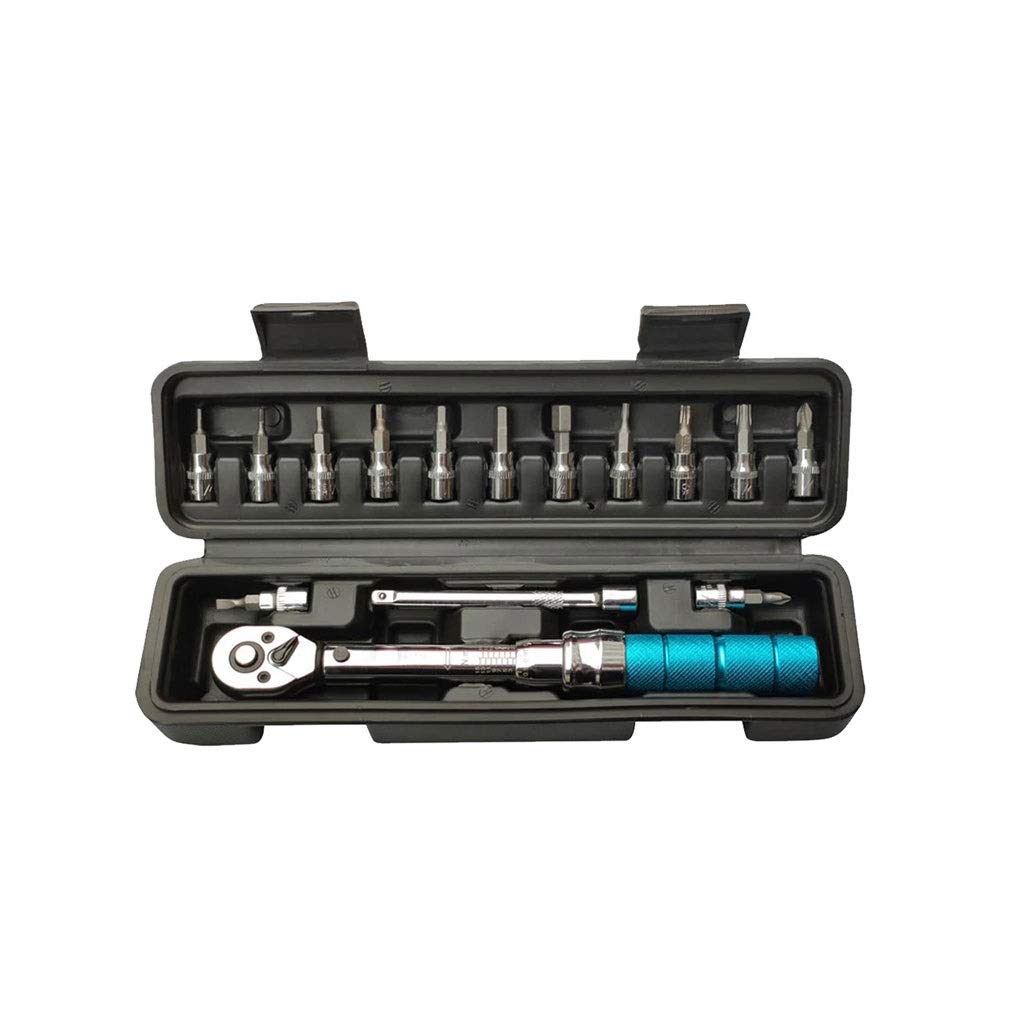 15-Piece Bicycle Repair Tool Kit - Mini Adjustable Durable Ratchet Torque Wrench Set with Allen Keys - Portable Universal Bike Maintenance Tools for Outdoor Cycling & Home Garage Use