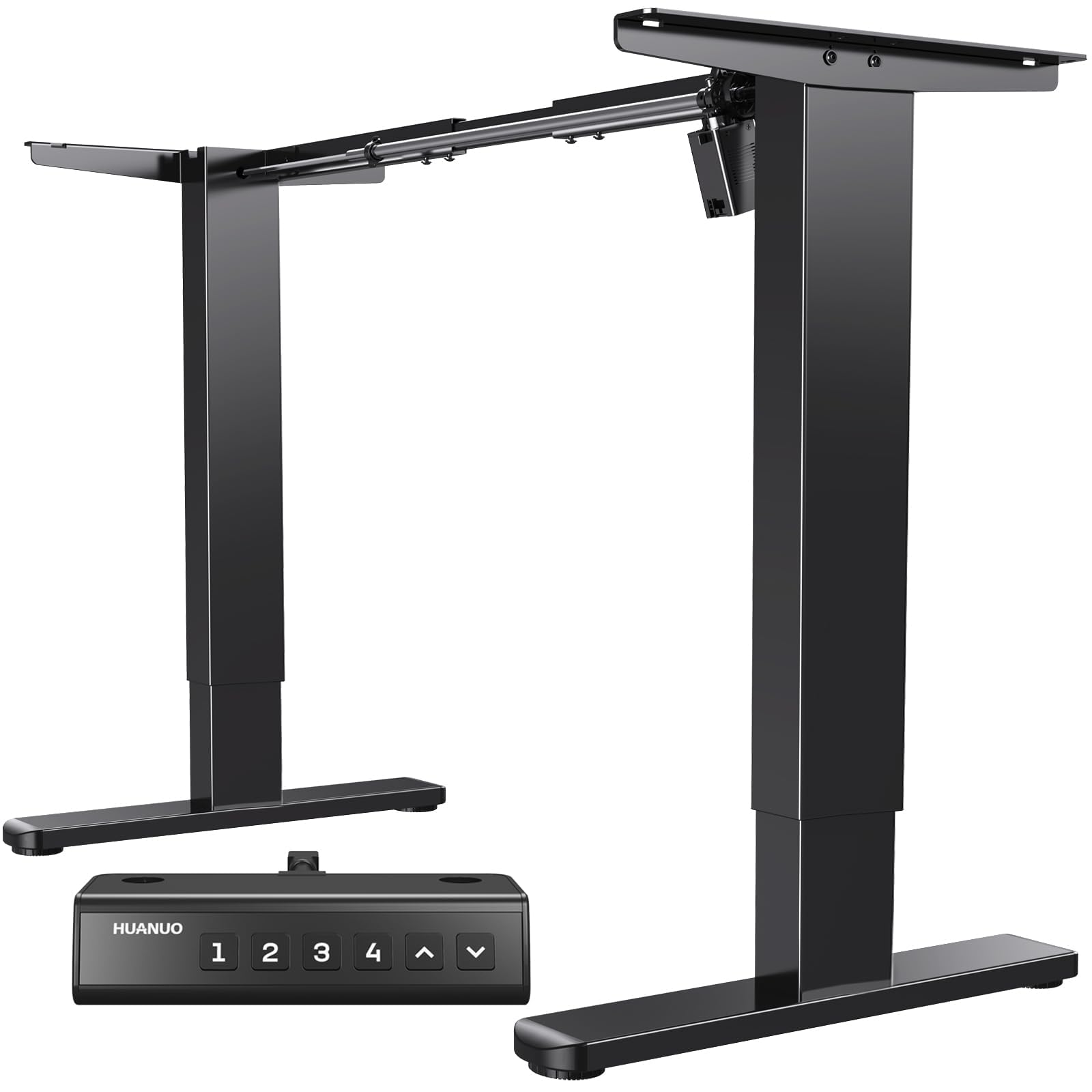 HUANUO Electric Standing Desk Frame - 220lbs Heavy Duty, Brushless Motor, T-Shaped Adjustable Legs, Automotive-Grade Steel, Fits 75