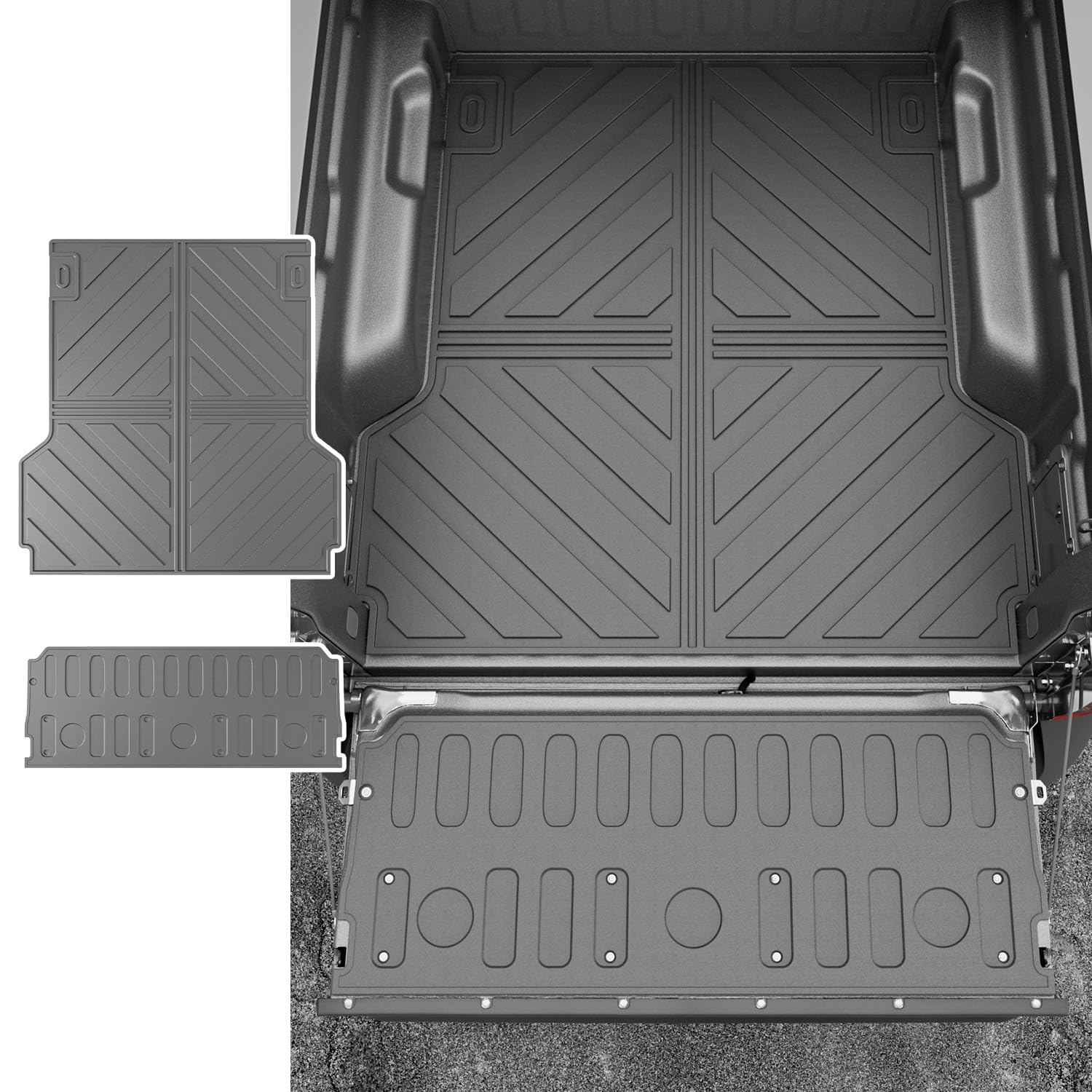 **2022-2025 Ford Maverick Truck Bed Mat & Tailgate Liner Set - Heavy Duty Cargo Mat for Gas & Hybrid Models | Durable Non-Slip Protection for Pickup Bed & Tailgate | Perfect for Hauling, Camping & Work**