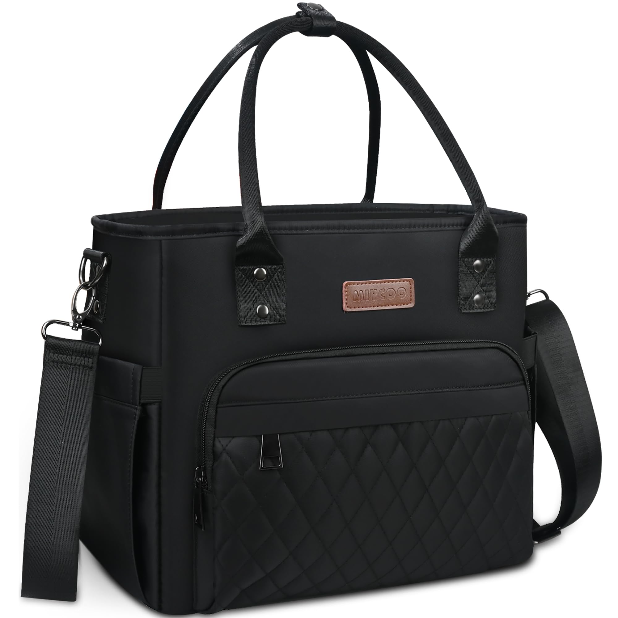MIYCOO Insulated Lunch Bag for Women & Men - Leakproof Large Lunch Tote Box Cooler Bag for Office, School, Picnic - Black (Perfect for Work, Gym & Outdoor Activities)