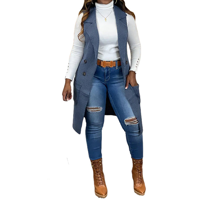 Stylish Solid Color Knitted Waistcoat for Women - Lightweight Summer Cardigan Vest - Perfect for Office Wear, Casual Outfits & Layering