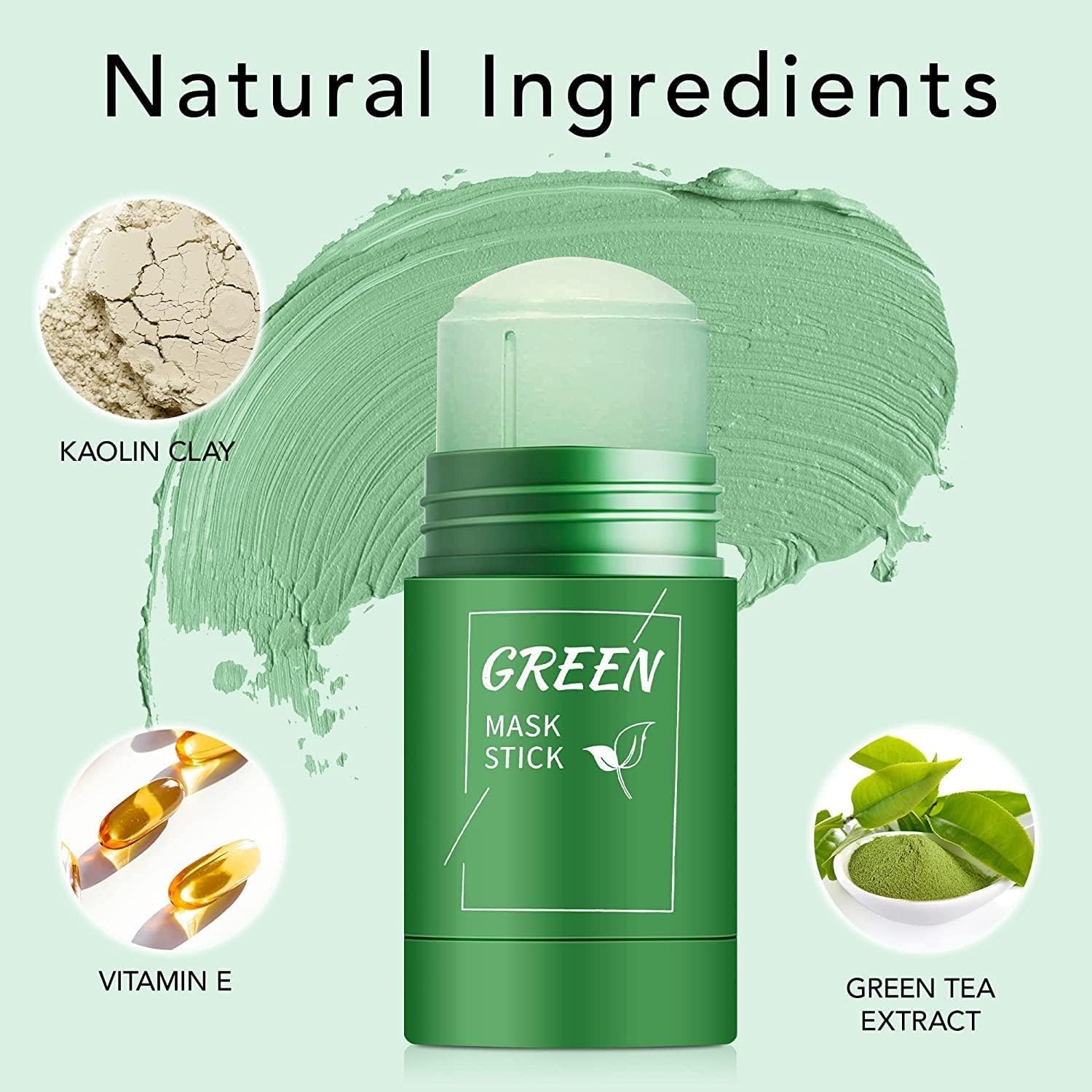 BSBDA Green Tea Cleansing Mask Stick - Deep Pore Cleanse for Blackheads & Whiteheads | Oil Control & Anti-Acne Treatment | Face Mask Stick for Men & Women | Perfect for Travel & Daily Skincare Routine