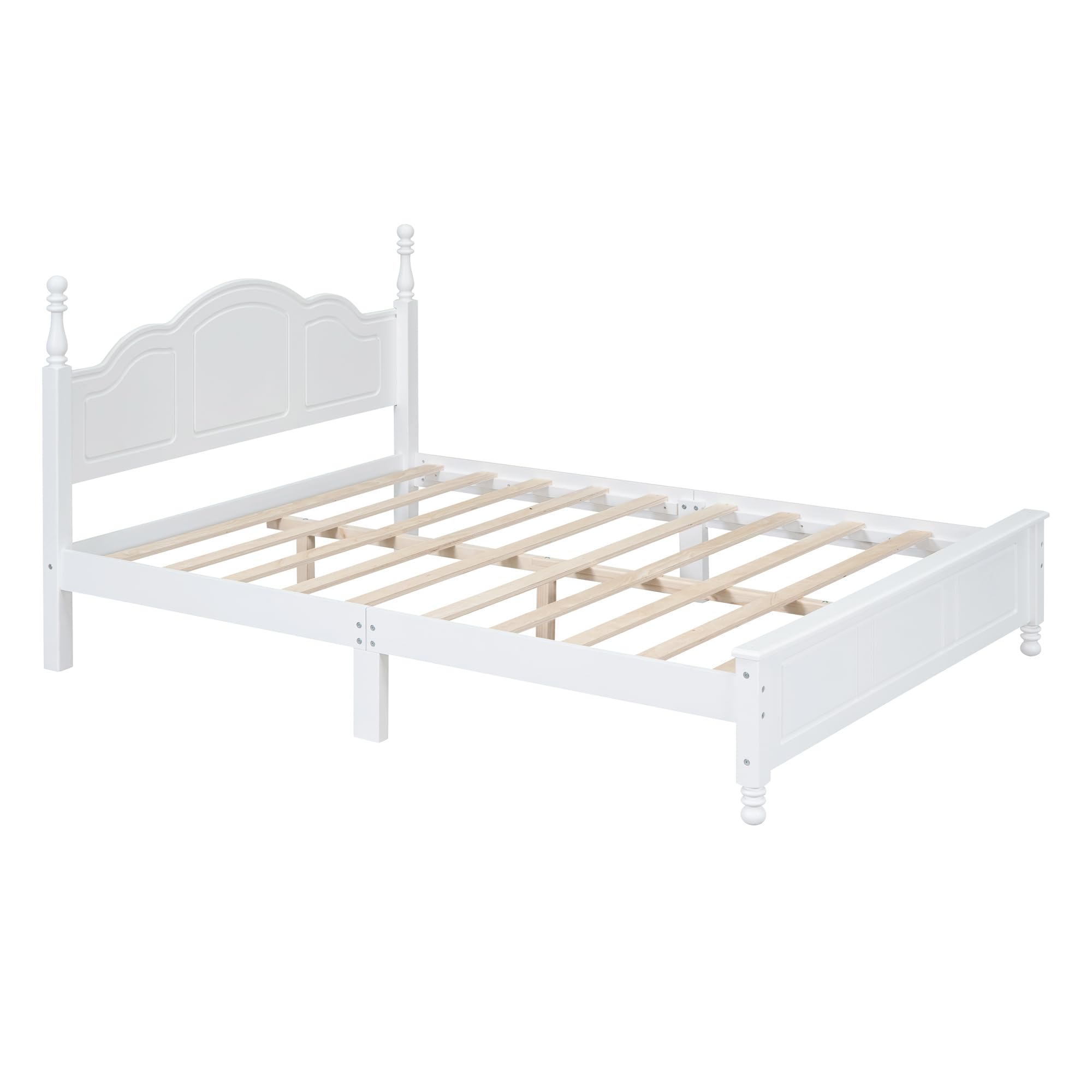 Harper & Bright Designs 3-Piece Queen Bedroom Set - Wooden Platform Bed with 2 Nightstands, Retro Style Bedroom Furniture - Easy Assembly (White) - Perfect for Master Bedrooms, Guest Rooms & Small Spaces