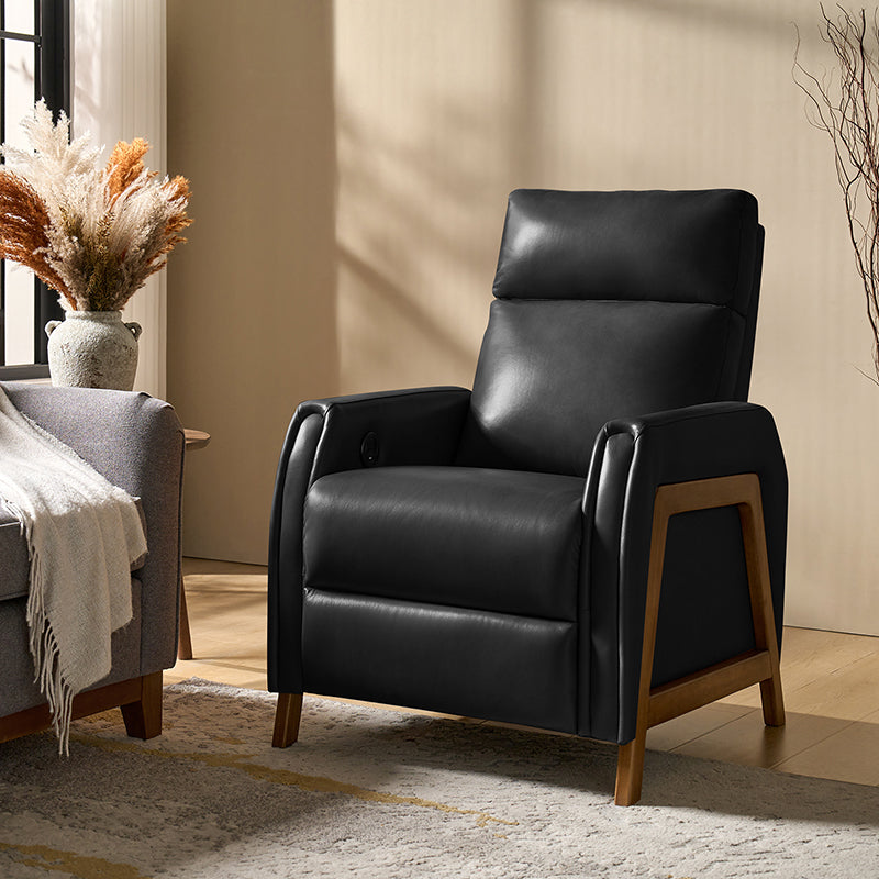 Linzy Genuine Leather Power Recliner Chair - Electric Lift Reclining Sofa for Living Room, Home Theater & Office Comfort (Brown)