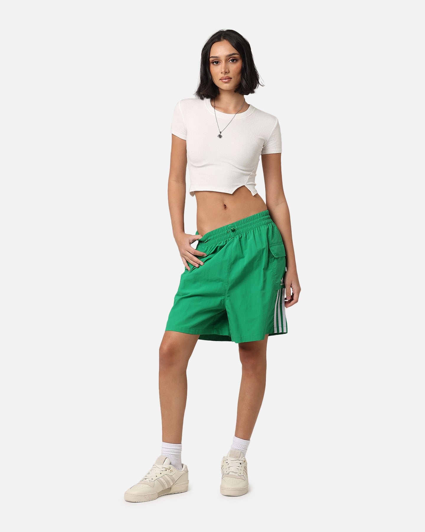Adidas Women's Cargo Shorts - Green Athletic Shorts for Running, Hiking & Outdoor Activities | Comfortable Stretch Fabric with Multiple Pockets
