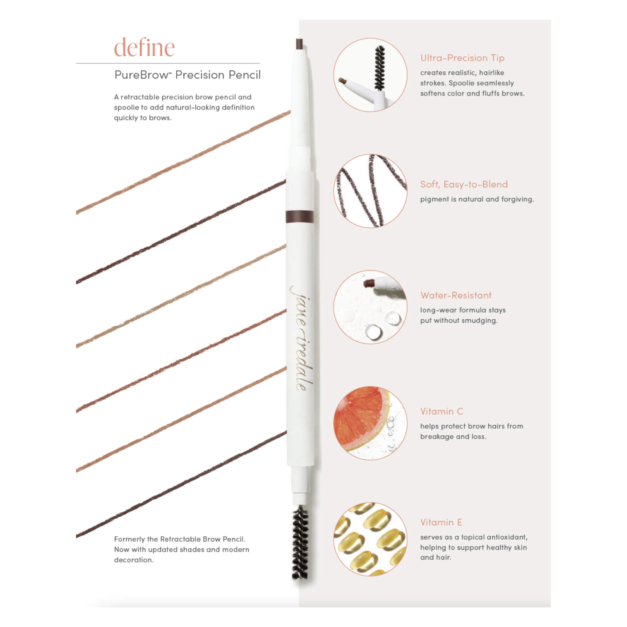 PureBrow Precision Eyebrow Pencil - Ultra Fine Tip for Natural Hair-Like Strokes | Waterproof & Long Lasting | Perfect for Daily Makeup, Salon Use & On-The-Go Touch Ups