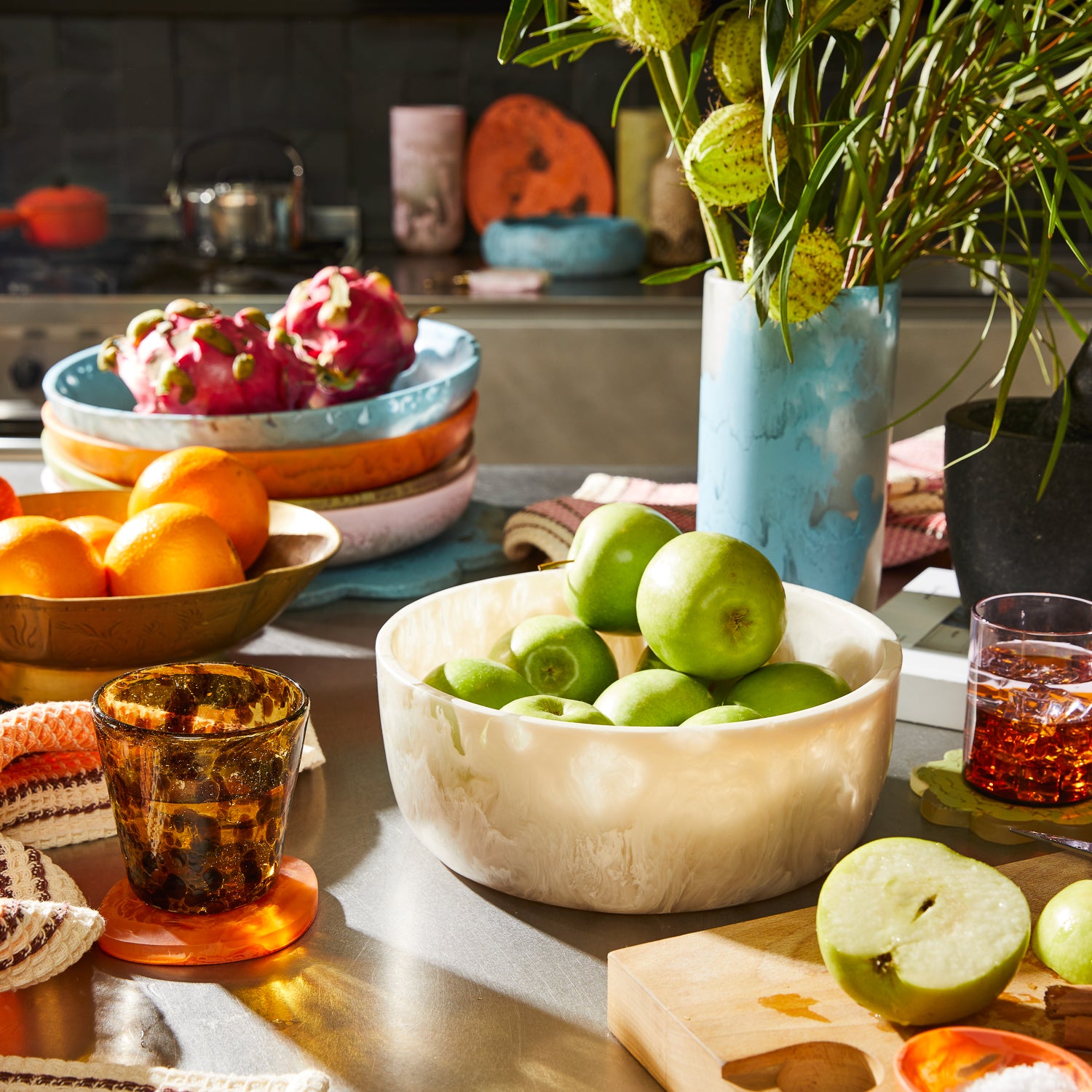 Mazzinni Vanilla Scented Ceramic Bowl - Elegant Home Decor for Dining, Kitchen, or Bathroom Storage | Perfect for Fruits, Candies, and Decorative Display