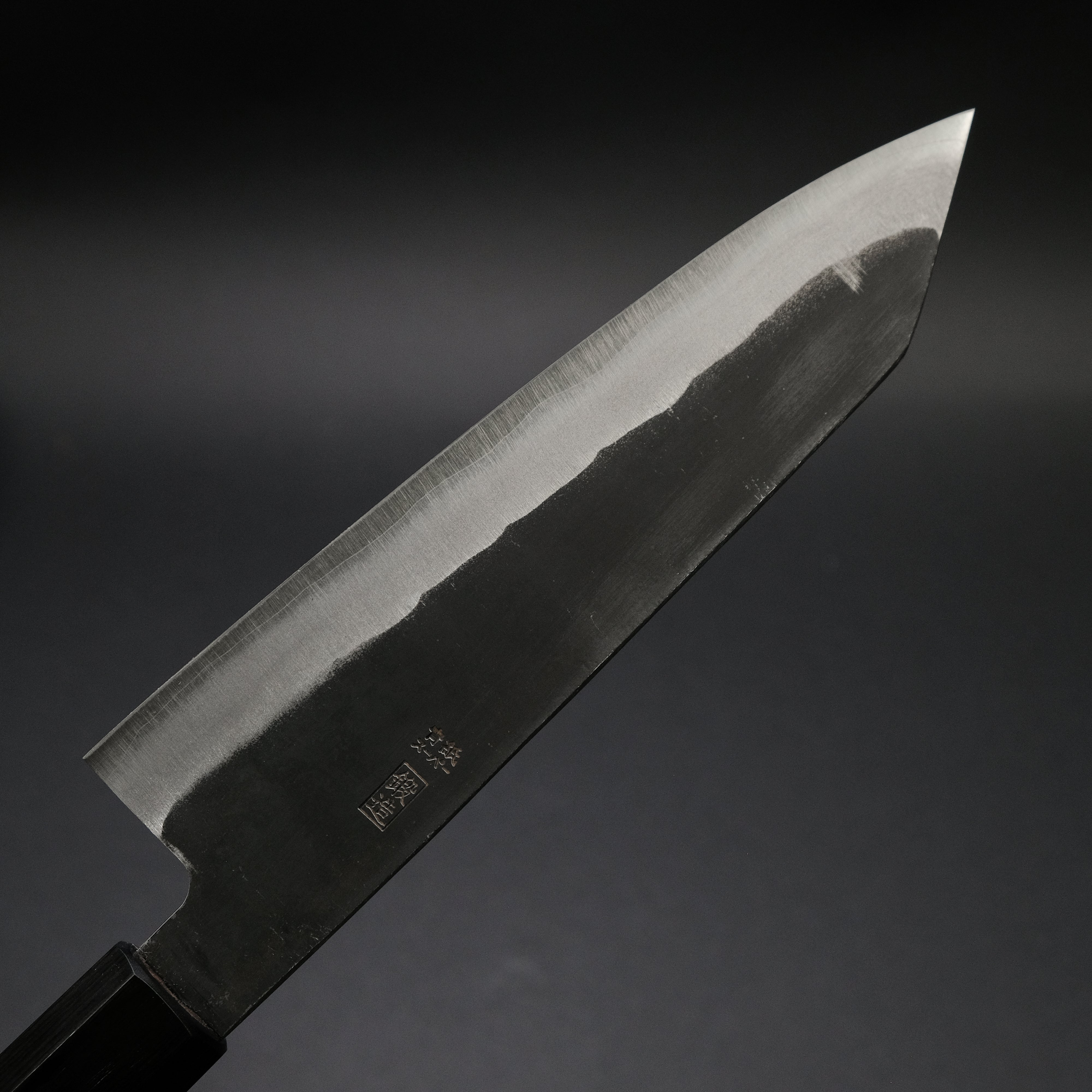 Hitohira Harima Blue Super Stainless Clad Bunka Knife 180mm - Japanese Walnut Handle - Professional Chef Knife for Slicing, Dicing & Chopping Vegetables, Meat & Fish