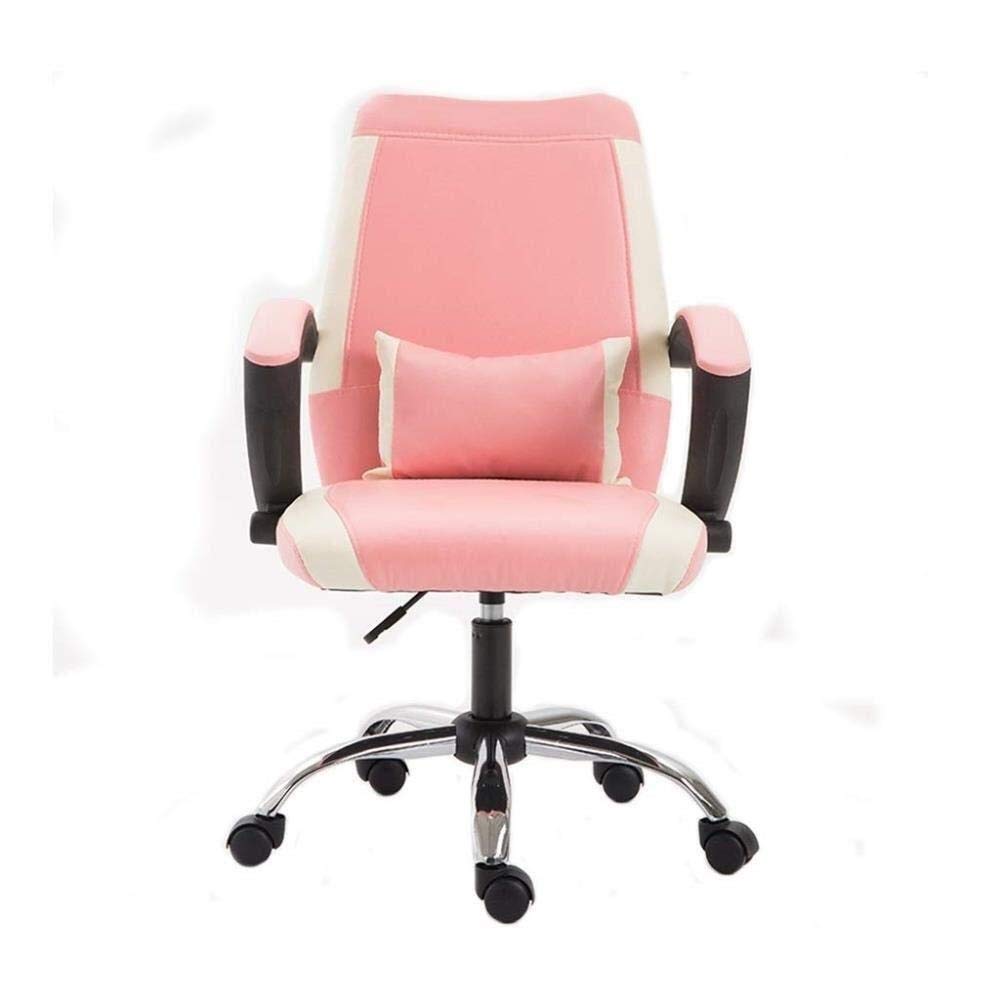 Ergonomic Office Desk Chair - Rotatable & Adjustable Gaming Chair with Comfortable Cushion, Easy to Clean Pink Computer Chair for Home Office, Workstation, and Gaming Setup