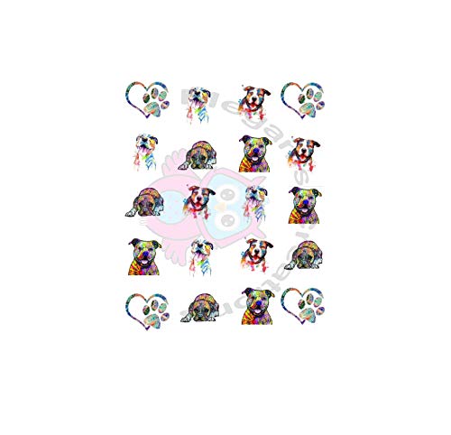 Pitbull Nail Decals for Dogs - Premium Nail Art Stickers for Pitbull Lovers - Perfect for Grooming, Pet Shows, and Dog Lovers' Nail Art Designs