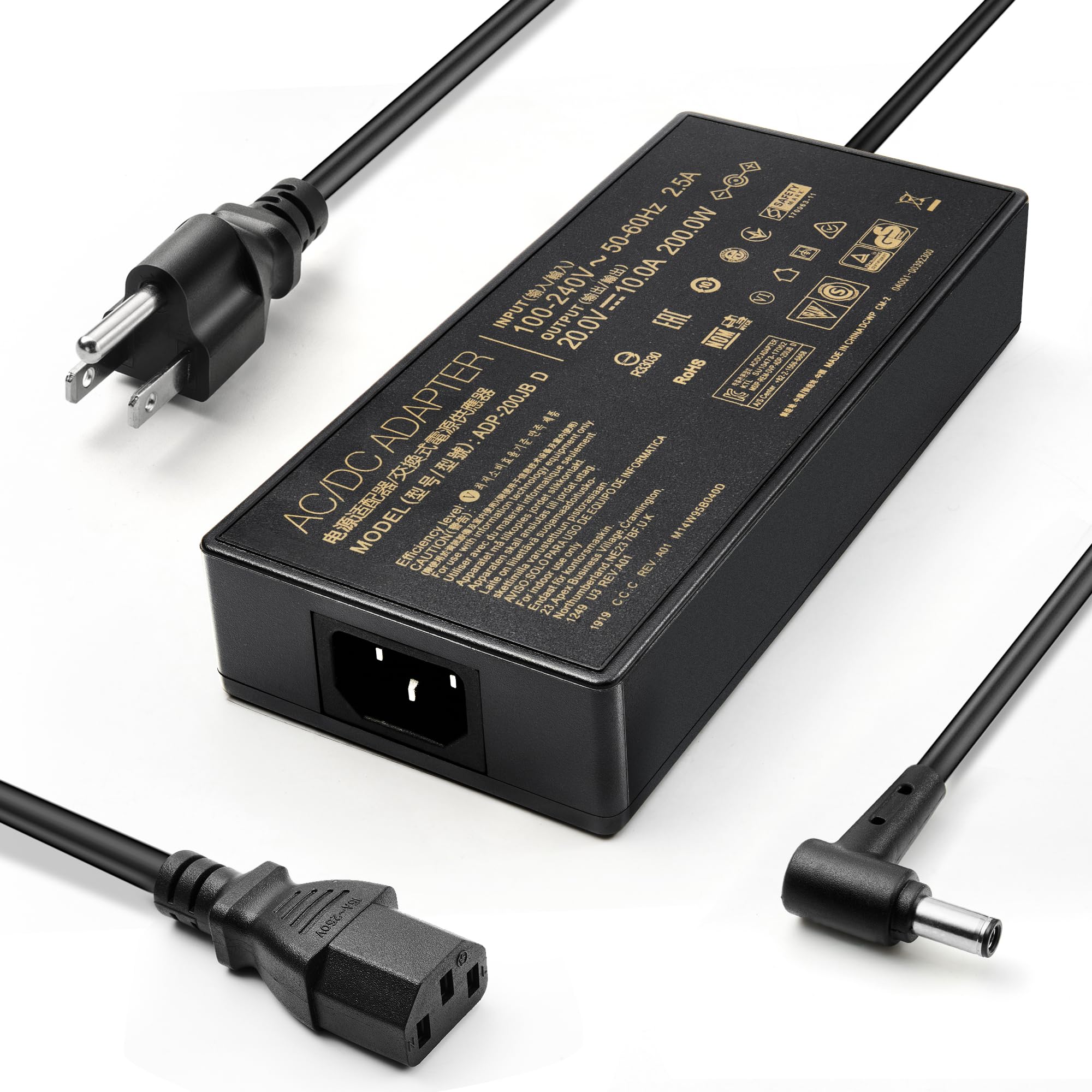 Original: 200W ADP-200JB D Zephyrus Charger Fit for ASUS ROG Zephyrus G15 GA503RM GA503QS GA503QR GA503QM G513QC G513QE TUF Dash F15 FX516PR TUF Gaming A15 2021 F15 2021 F17 2021   Optimized: ASUS ROG Zephyrus G15 200W Charger (ADP-200JB D) - Compatible with GA503RM/QS/QR/QM, G513QC/QE, TUF Dash F15 FX516PR, TUF Gaming A15/F15/F17 2021 Models - Fast Laptop Power Adapter for Gaming & Work
