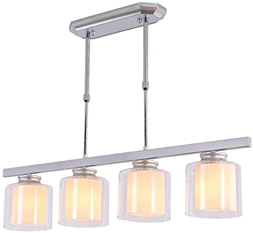 GTTFX Rectangular Chinese Restaurant Chandelier - Antique Minimalist Iron Bar Lighting Fixture for Living Room, Dining Room & Cafe (Silver) | Perfect for Asian-Themed Decor, Wedding Banquets & Luxury Interior Design