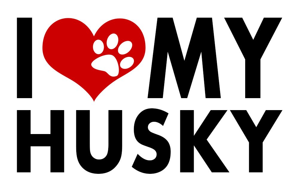Husky Sticker for Dog Lovers - I Heart Dogs Bleed Puppy Decal for Pet House, Food Bowl & Car Window - Perfect for Dog Accessories, Home Decor & Gifts