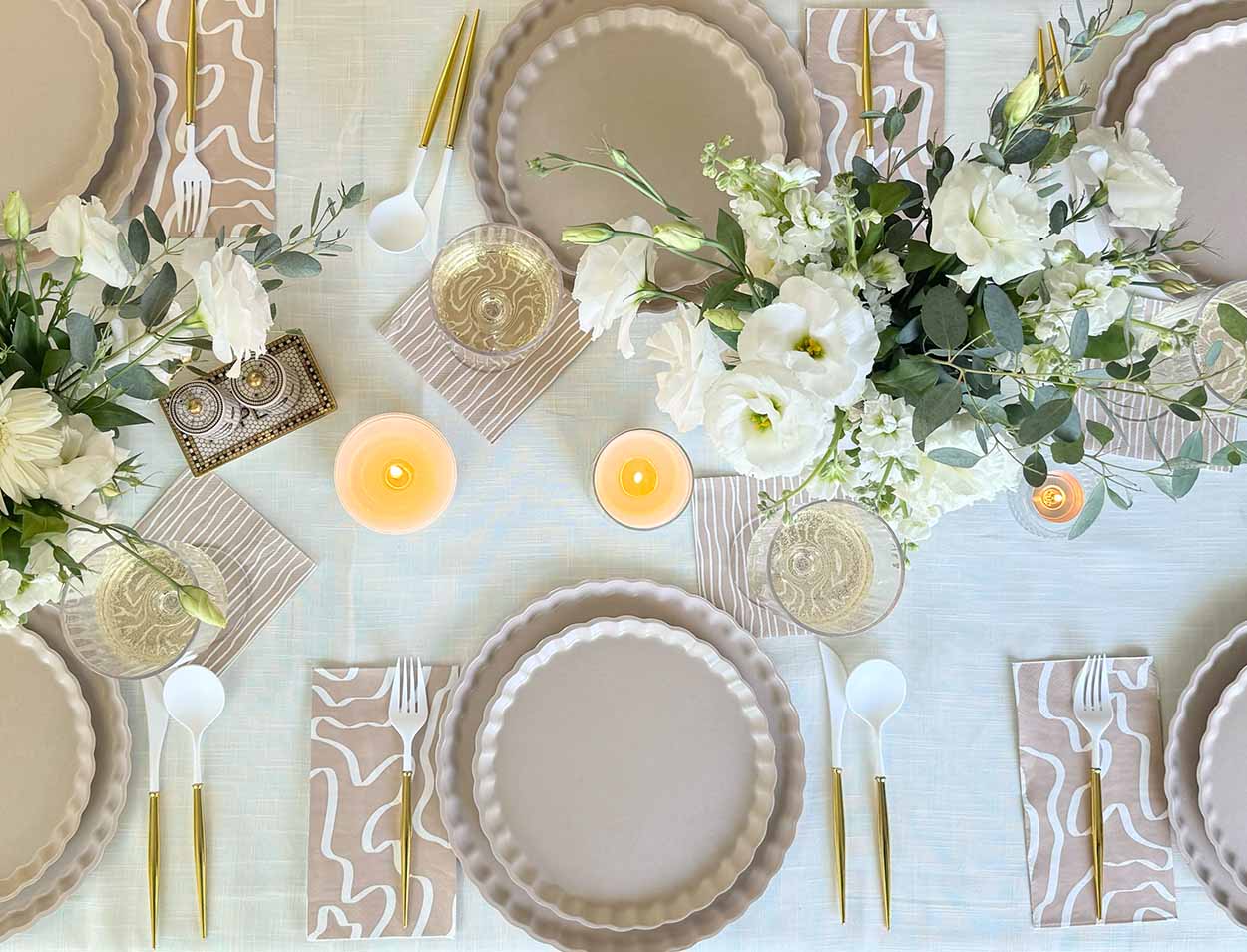 Eco-Friendly Compostable Tableware Set - Biodegradable Plates, Bowls, Utensils for Sustainable Dining | Perfect for Parties, Picnics, Camping & Zero Waste Lifestyle