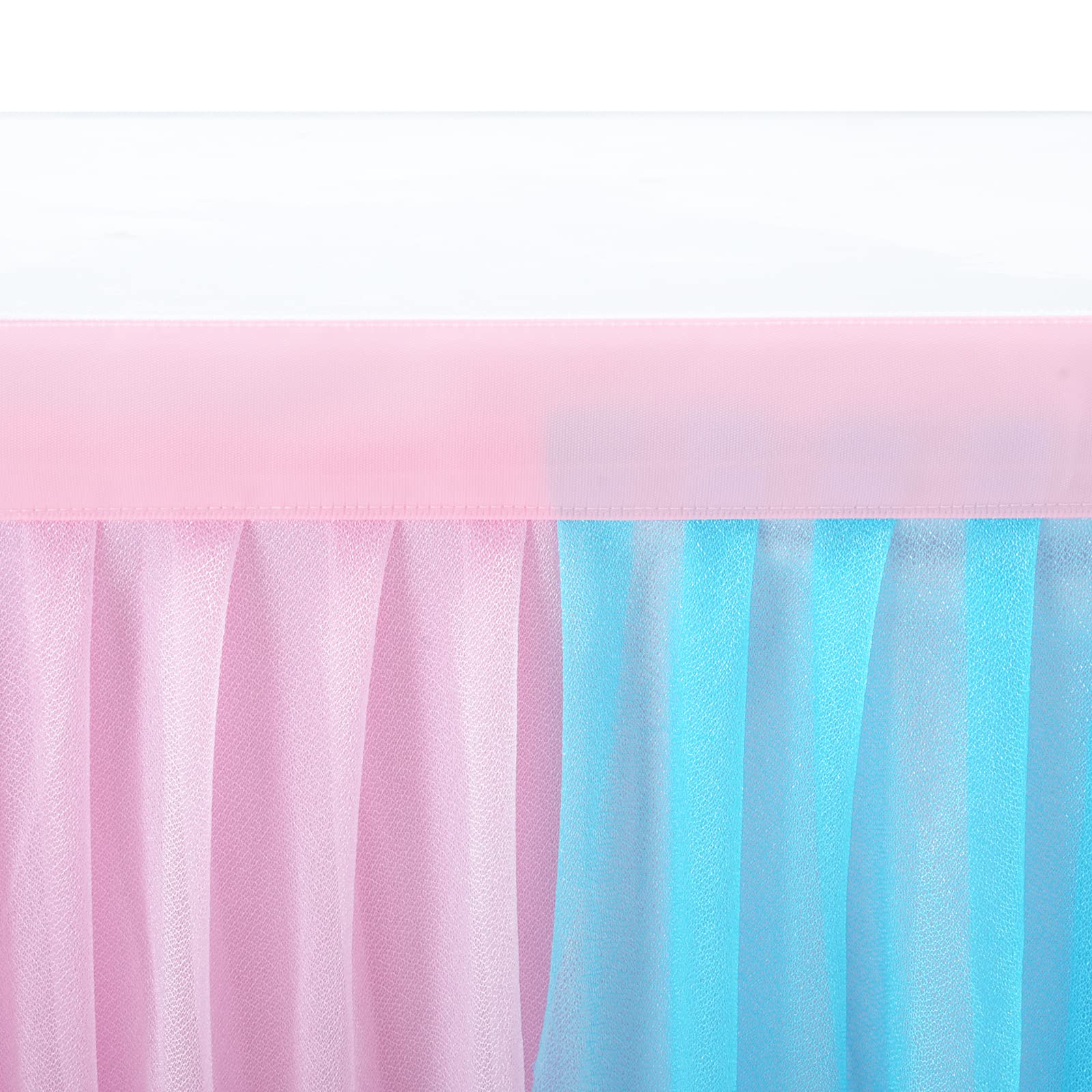6ft Pink & Blue Tulle Table Skirt - Gender Reveal & Baby Shower Decor for Parties