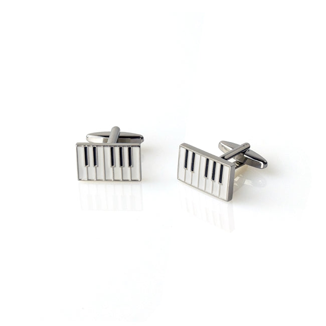 Elegant Piano Keys Cufflinks for Men - Classic Black & White Musical Note Design - Perfect for Weddings, Concerts & Formal Events