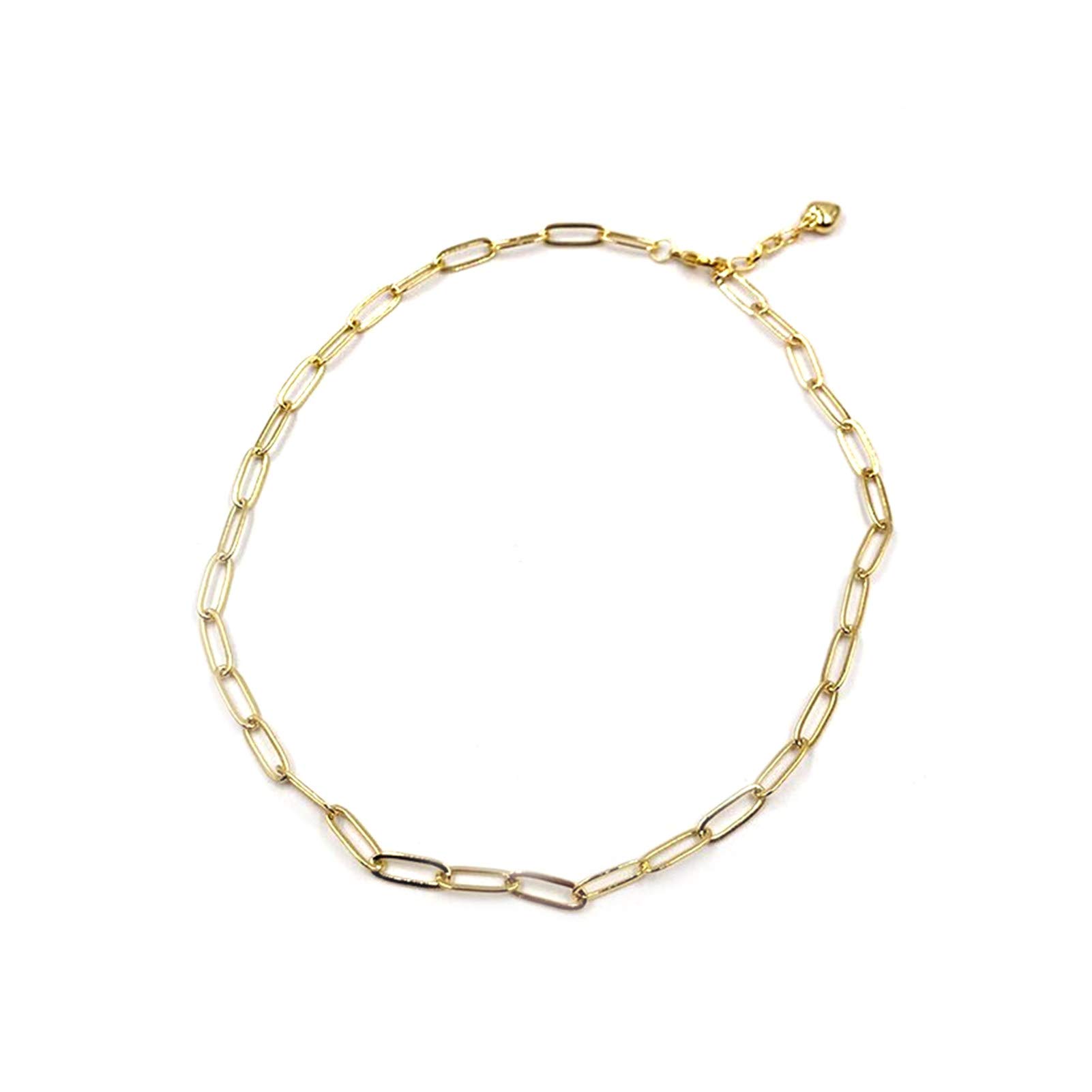 Fashion Women's Copper Plated Solid Color Paperclip Necklace Choker Jewelry Gift - Elegant Costume Jewelry for Everyday Wear & Special Occasions