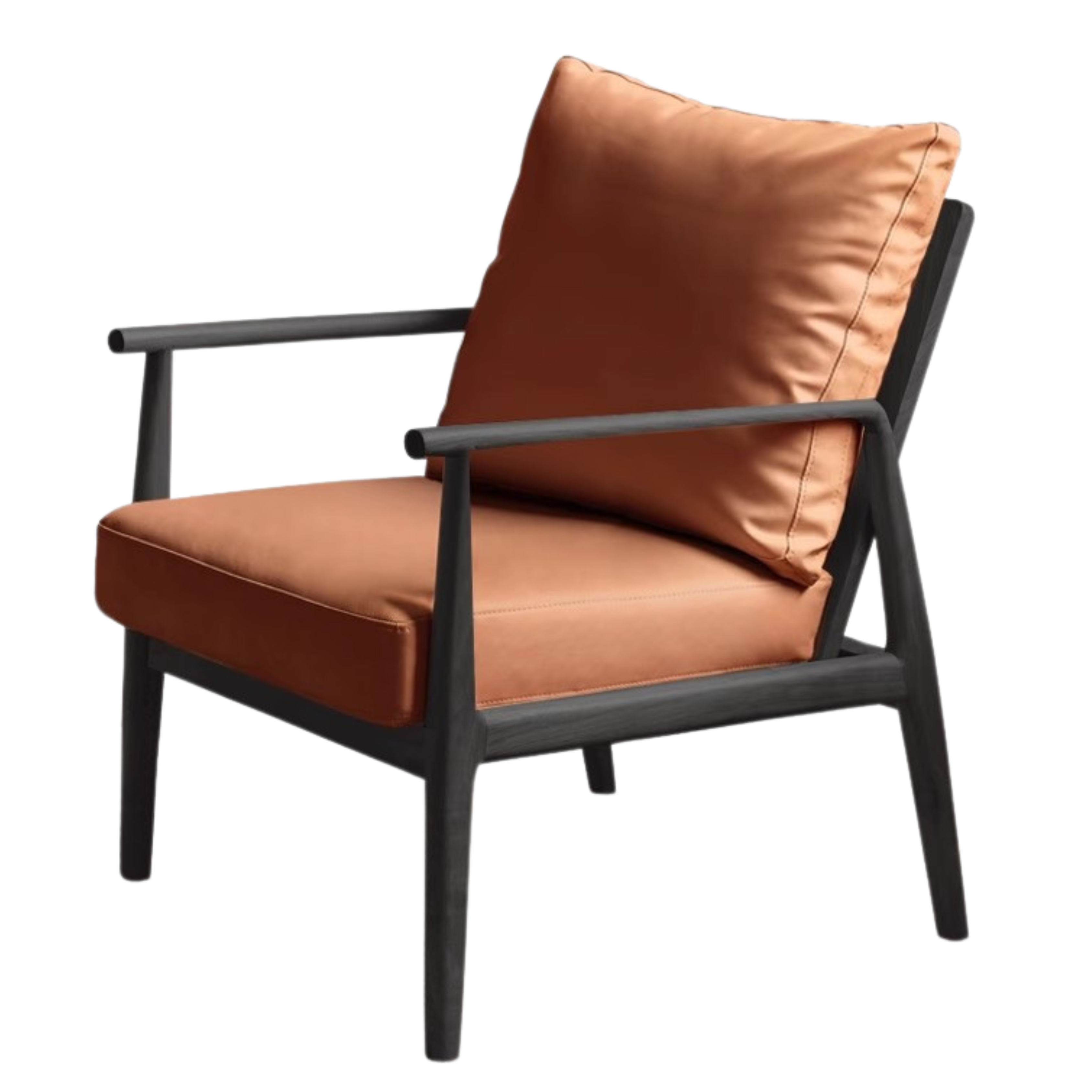Premium Black Walnut Solid Wood Lounge Armchair with Matching Footstool - Handcrafted Comfort Chair for Living Room, Reading Nook & Relaxation Spaces