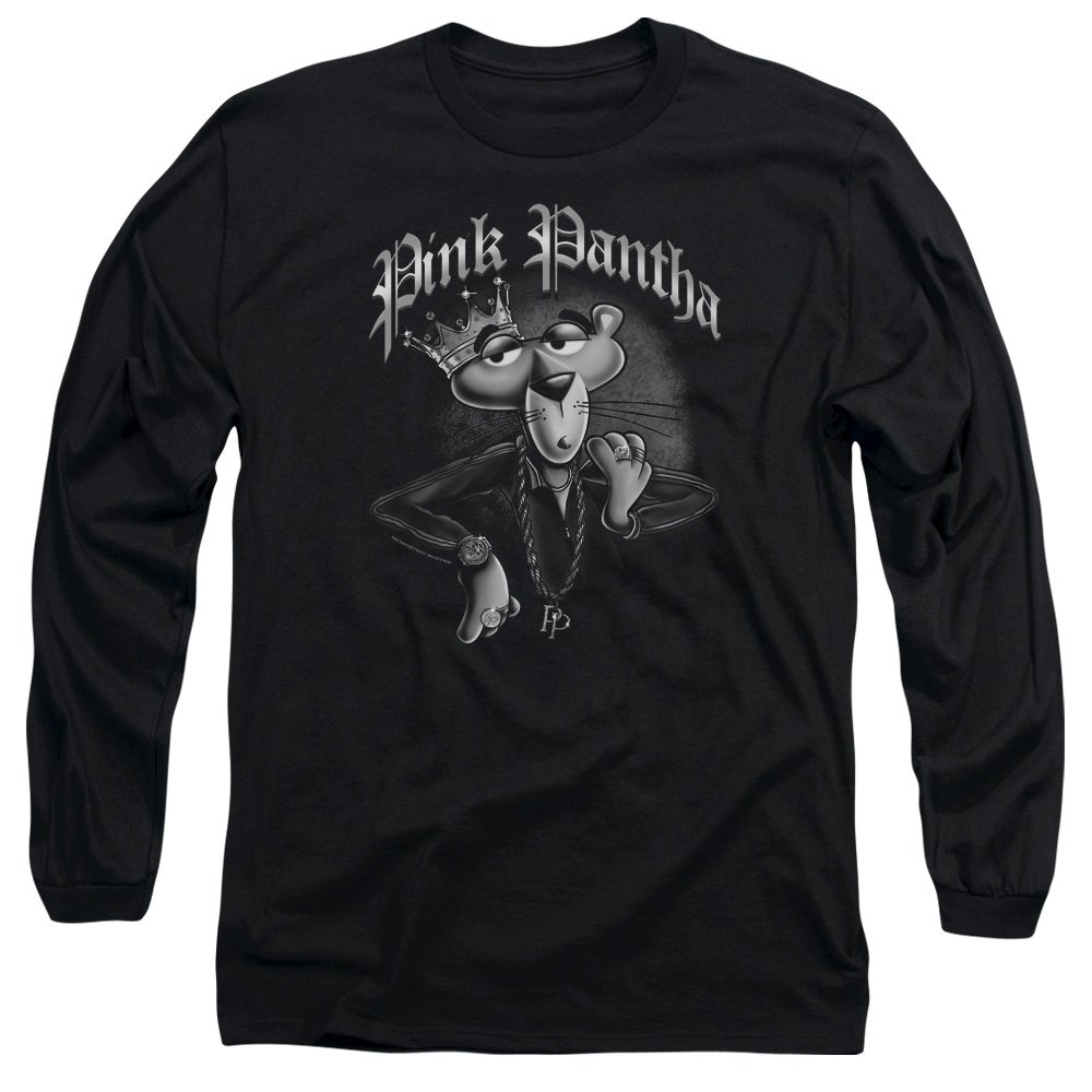 Pink Panther Cartoon Gangsta PP Long Sleeve T-Shirt for Adults - Vintage Cartoon Tee for Men & Women - Perfect for Casual Wear, Street Style & Retro Fashion