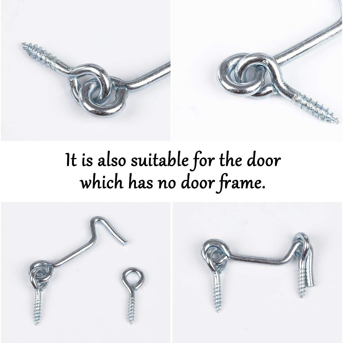 uxcell 20 Pack 2 Inch Cabin Hooks - Heavy Duty Eye Latch Hooks for Doors, Gates, Windows & Barn Doors - Durable Plating Finish - Perfect for Home, Office & Outdoor Use