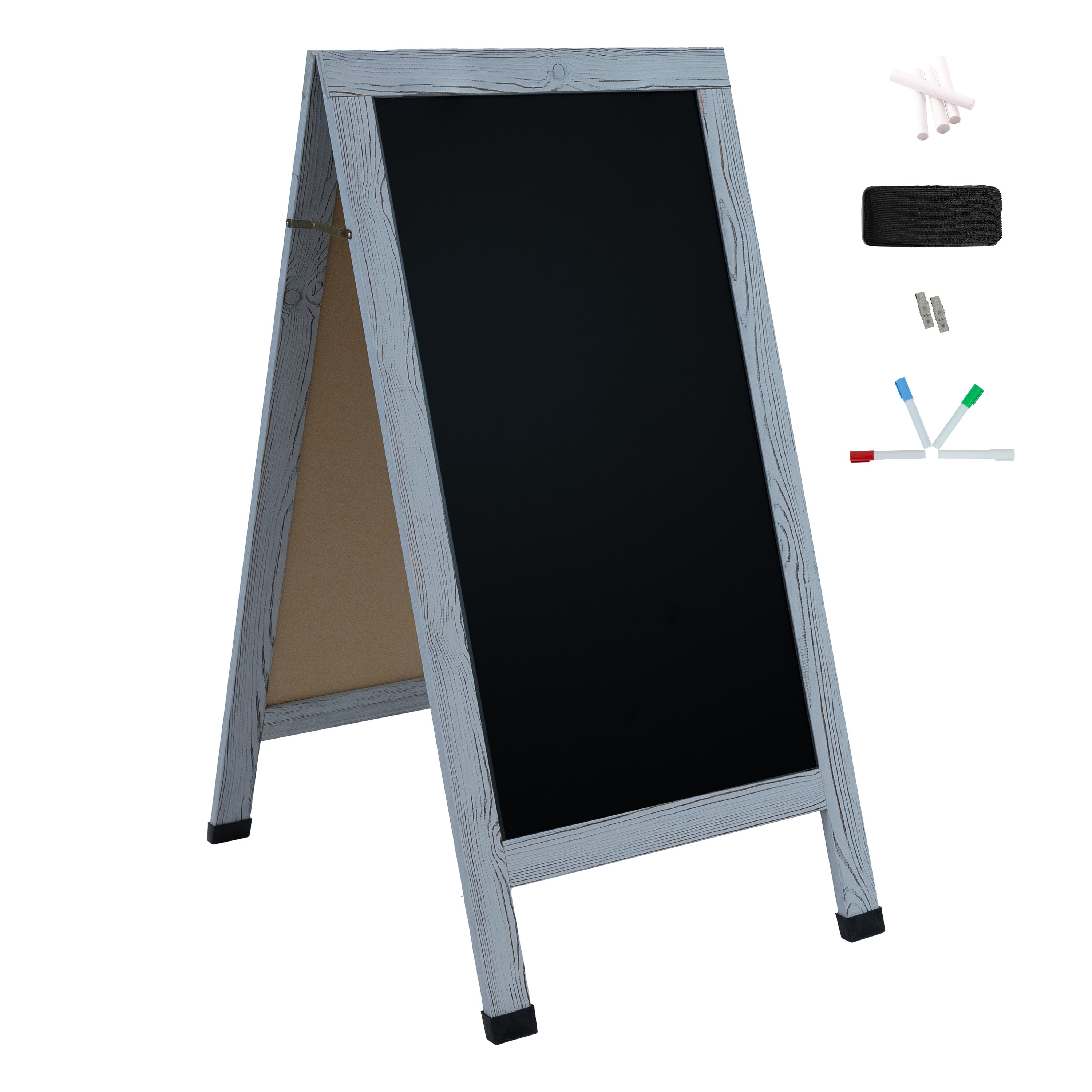 48 x 24 Inch A-Frame Chalkboard Sign by Sunnydaze - Outdoor & Indoor Menu Board, Wedding Welcome Sign, Restaurant Specials Board, Cafe Signage
