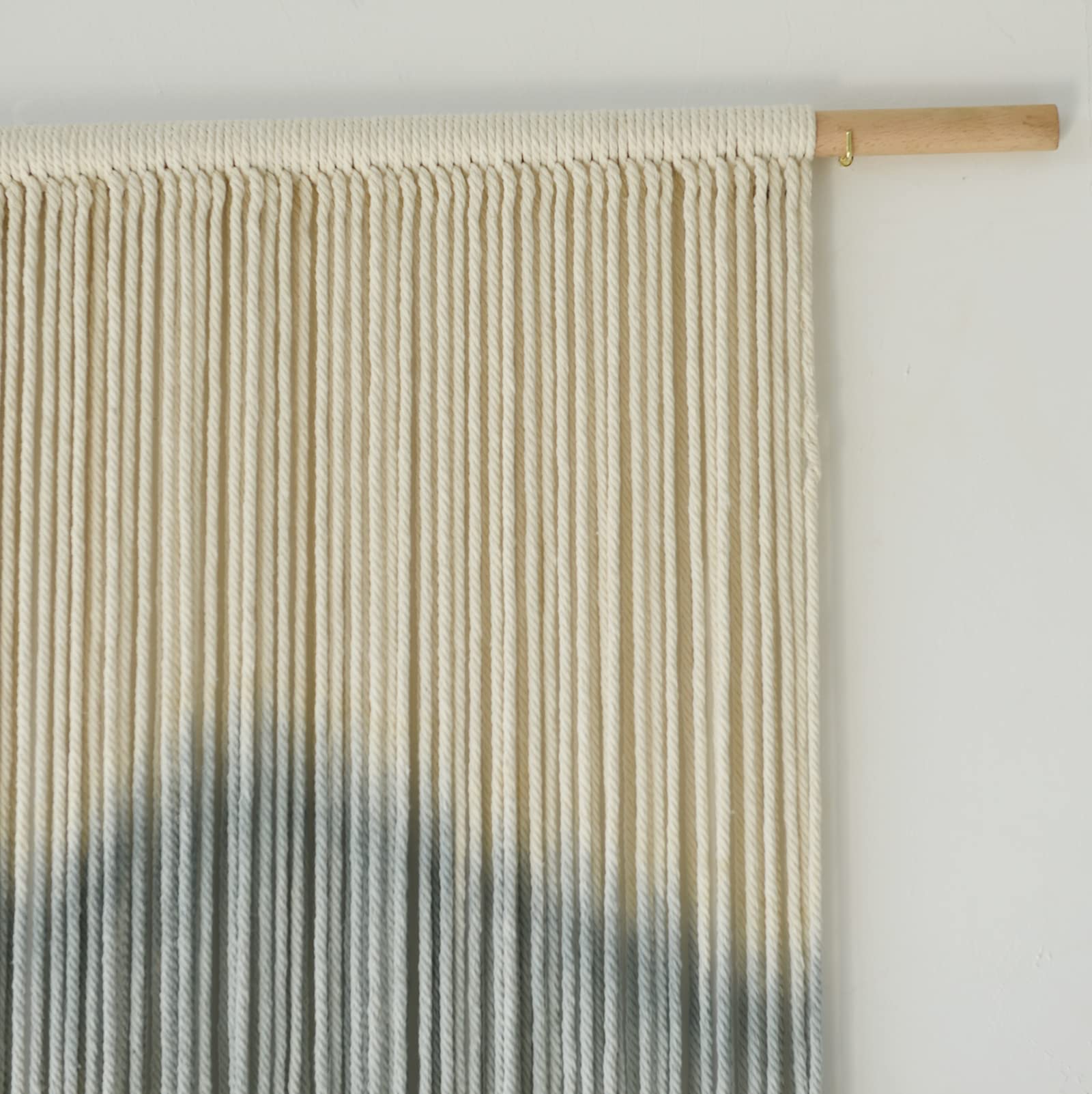 Handmade Macrame Wall Hanging - Boho Mountain Design Dip-Dyed Fiber Art - Large 57