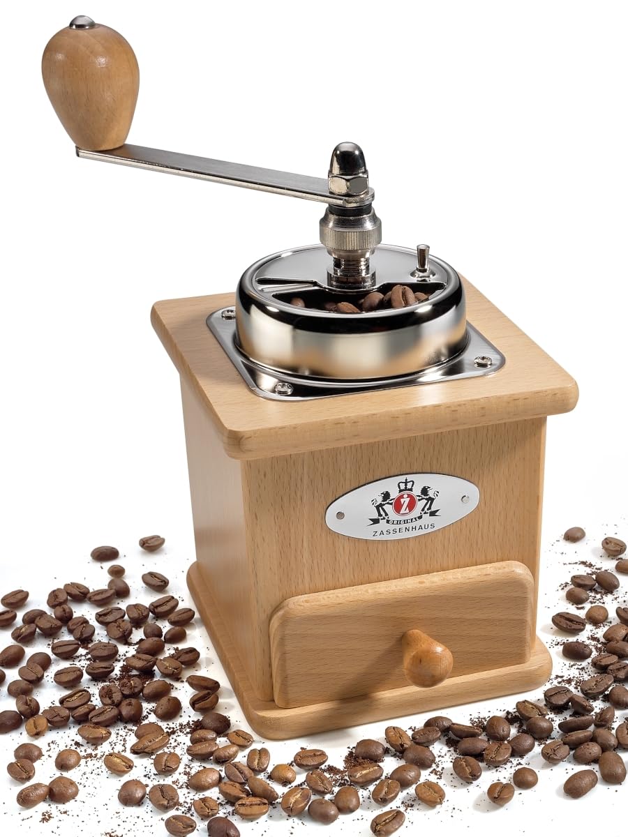 Premium Zassenhaus Brasilia Black Beech Coffee Grinder - Manual Burr Mill for Espresso, French Press & Pour Over - Perfect for Home Baristas & Coffee Enthusiasts