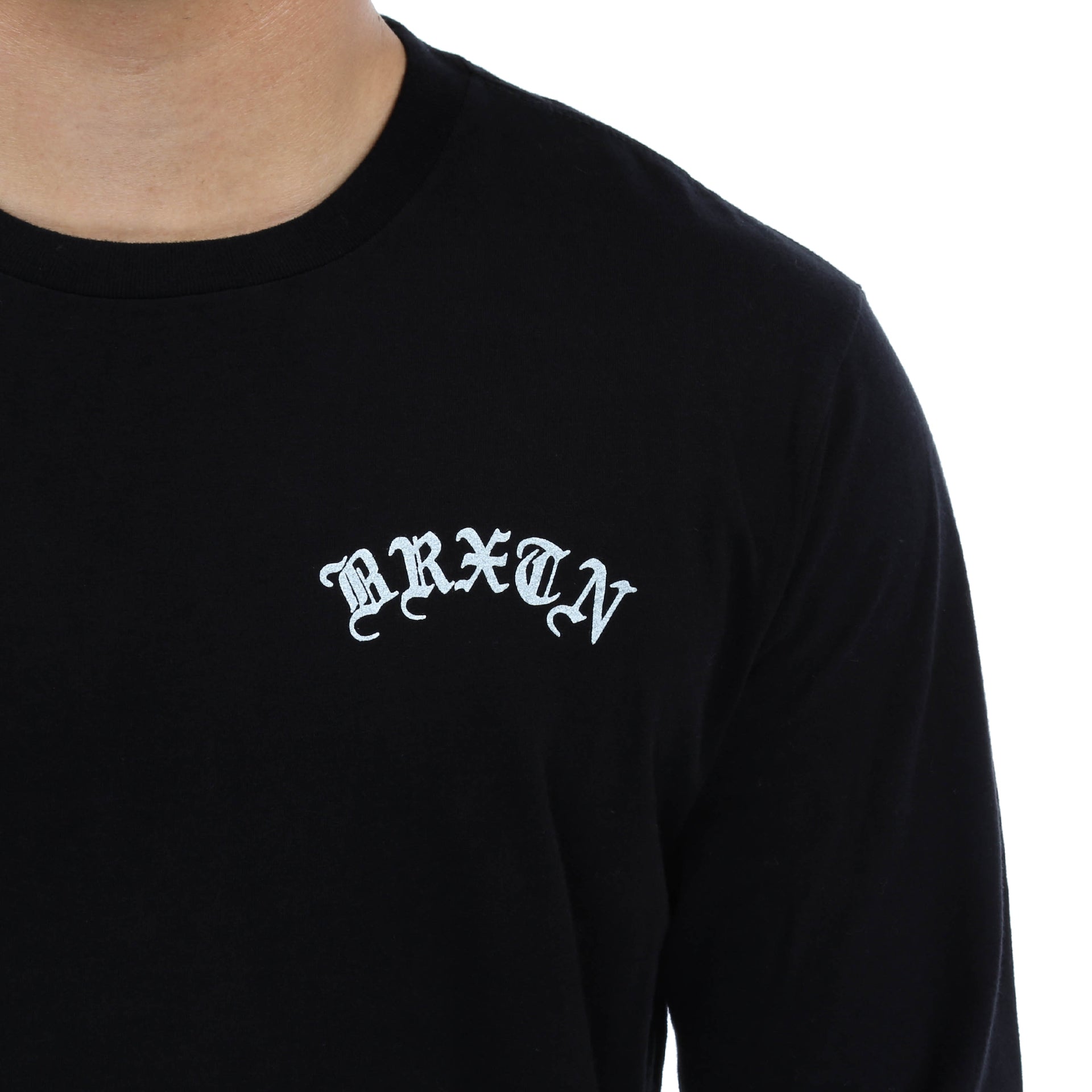 Brixton Calles Long Sleeve Premium T-Shirt for Men - Soft Cotton Comfort Fit - Black - Perfect for Casual Wear & Street Style