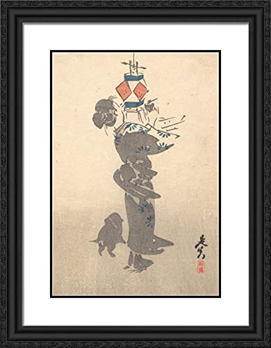 Black Ornate Wood Frame with Double Matting
