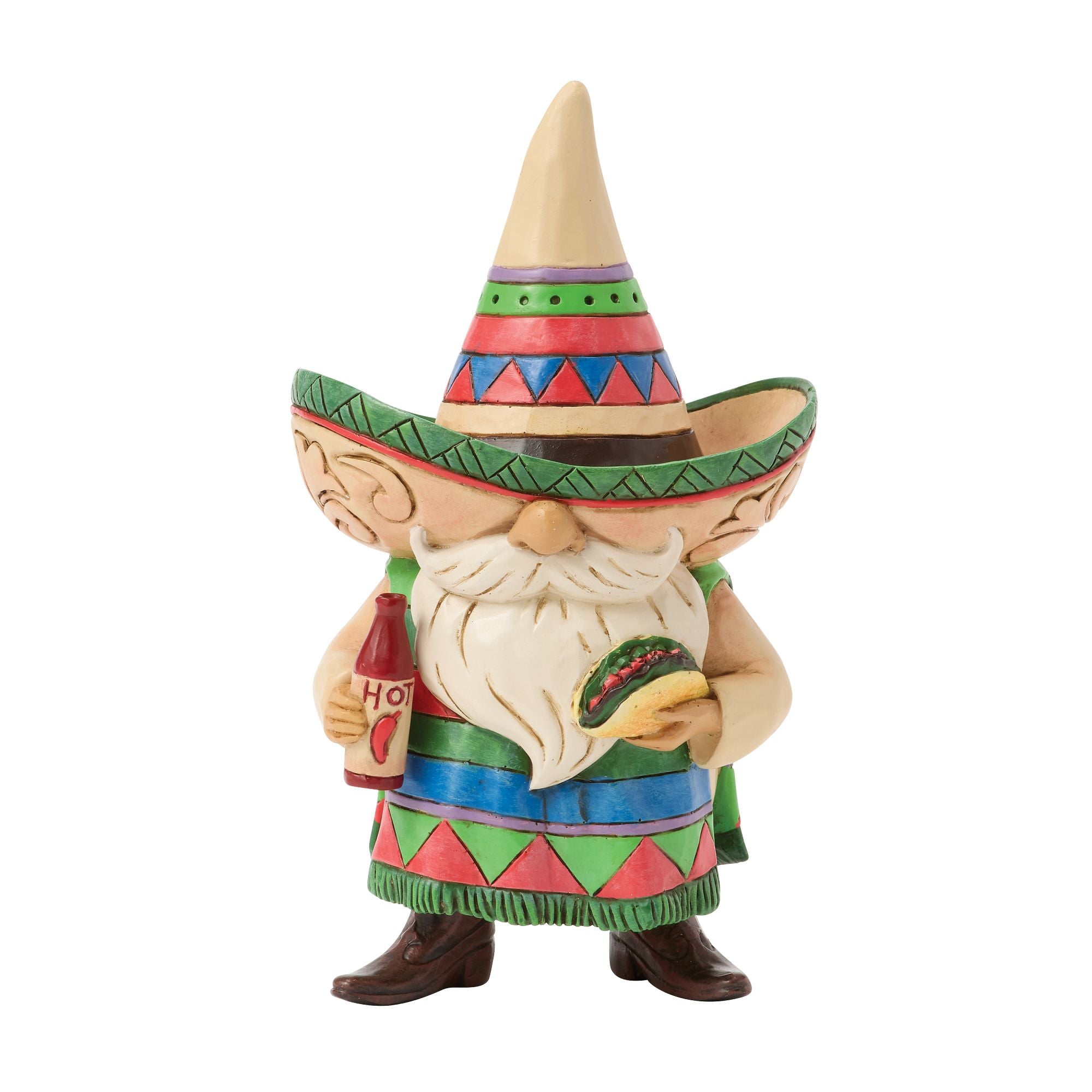 Colorful Fiesta Gnome Figurine - Hand-Painted Mexican Party Decor for Garden, Home & Outdoor Celebrations