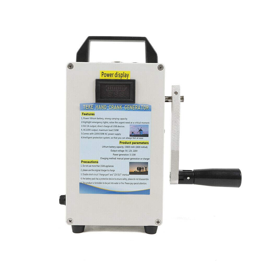 Portable Hand Crank Emergency USB Charger - 2000mAh Power Bank for Phones, Flashlights & Small Devices - Survival Gear for Camping, Hiking & Outdoor Emergencies (No Car Charging)