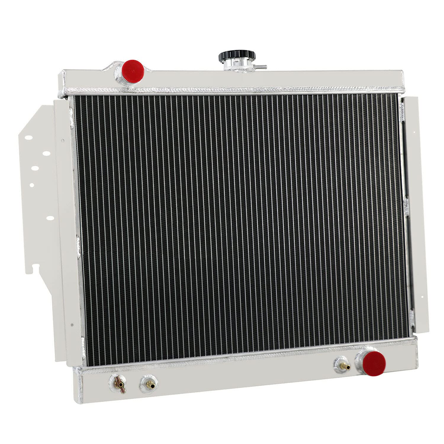 1979-1993 Dodge D150 D250 D350 W150 W250 Ramcharger 3 Row All Aluminum Radiator with Shroud Fan & Thermostat Relay Kit - Heavy Duty Cooling System for Off-Road, Towing & High-Performance Driving