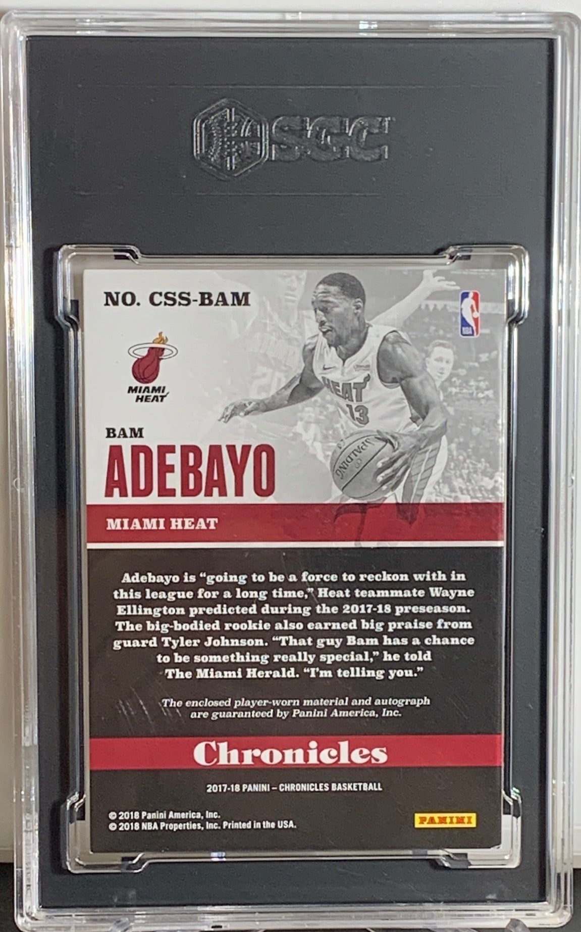 2017-18 Bam Adebayo Panini Chronicles Blue #4387333 12/99 AUTO SGC MINT 10/8.5 - Rare Basketball Trading Card for Collectors & Sports Memorabilia Fans