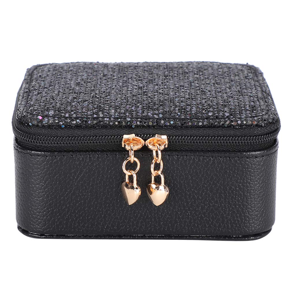 ZJchao Large Jewelry Organizer Box - Spacious Removable Frame Jewelry Storage Cabinet for Bracelets, Earrings & Accessories (Black) | Perfect for Bedroom, Closet & Travel Organization
