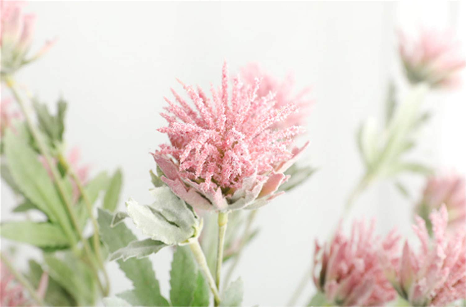 3PCS Artificial Eryngo Thistles Flowers - Realistic Fake Blue Thistle Plants for Home Decor, Wedding Centerpieces, and Farmhouse Style Arrangements
