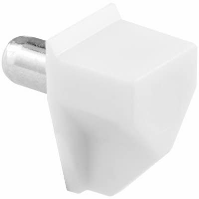Slide-Co 8-Pack White Plastic Shelf Support Pegs 241943 - Heavy Duty Cabinet & Closet Organizer for Home & Office Storage Solutions