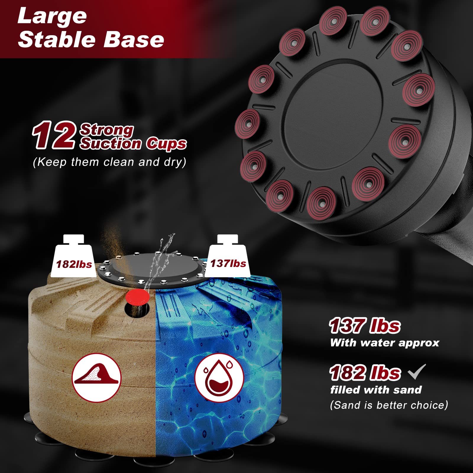 XDDIAS 70'' Freestanding Punching Bag with Stand - Heavy Duty Boxing Bag for Adults, MMA, Muay Thai & Kickboxing Training | Suction Cup Base for Stability | Perfect for Home Gym, Martial Arts Practice & Fitness Workouts