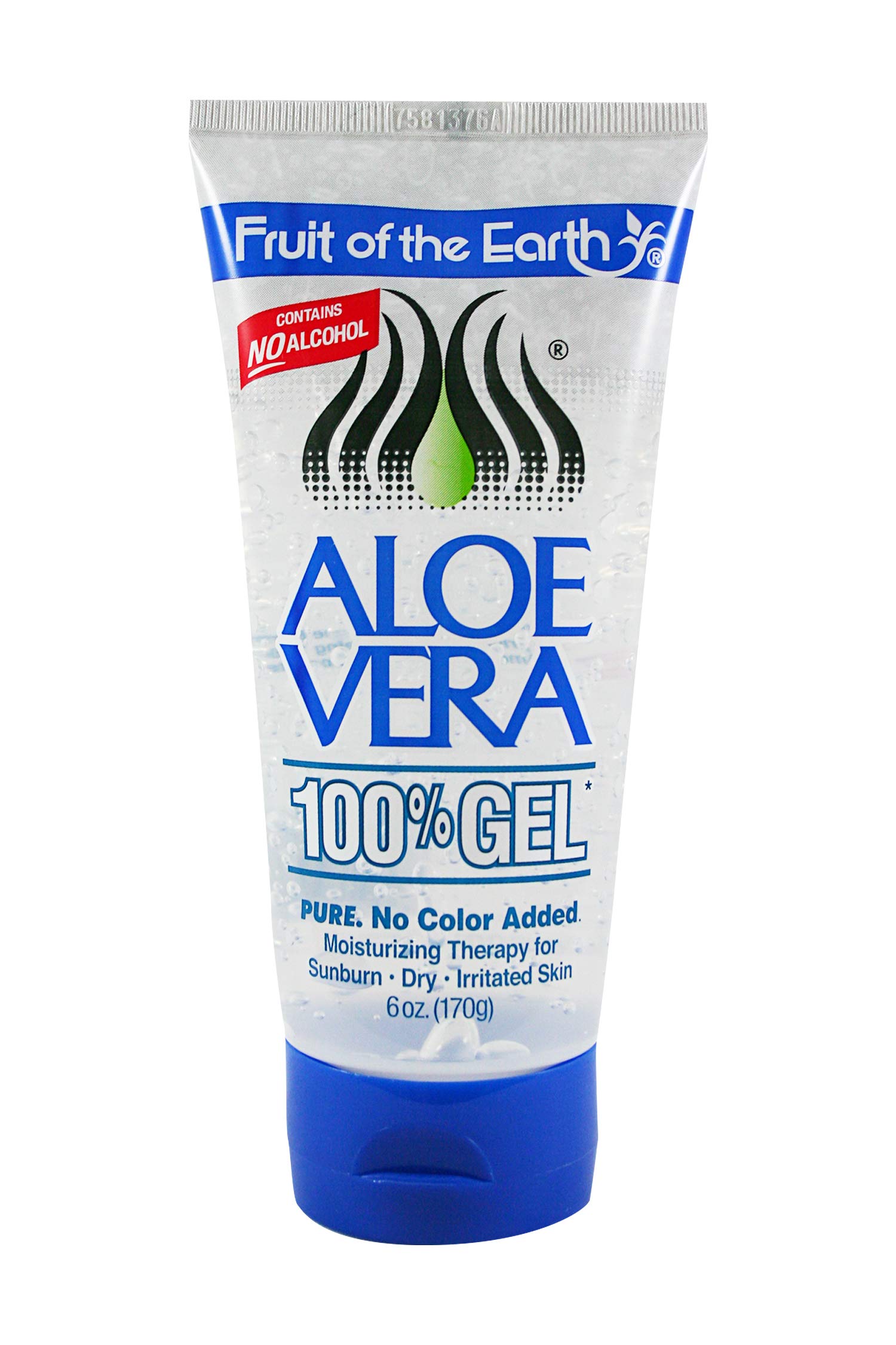 Fruit of the Earth 100% Pure Aloe Vera Gel - 6 oz (Pack of 6) - Soothing Sunburn Relief, Moisturizing Skin Care & Hair Treatment