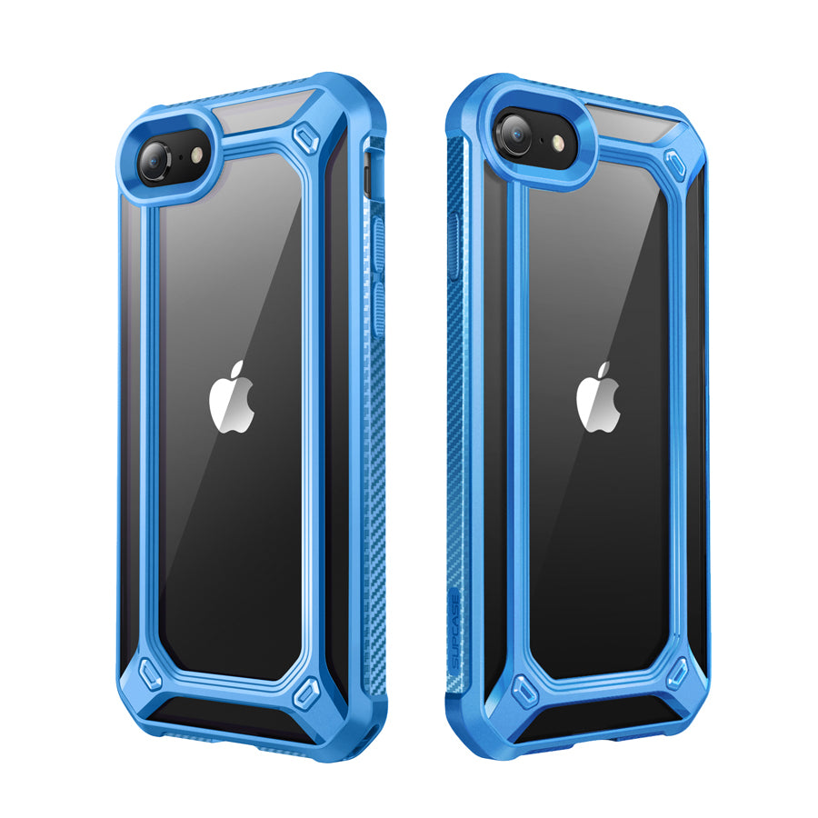 iPhone 7 / 8 Unicorn Beetle Exo Clear Case - Shockproof Protective Cover with Blue Accents - Perfect for Everyday Use, Outdoor Activities & Travel Protection
