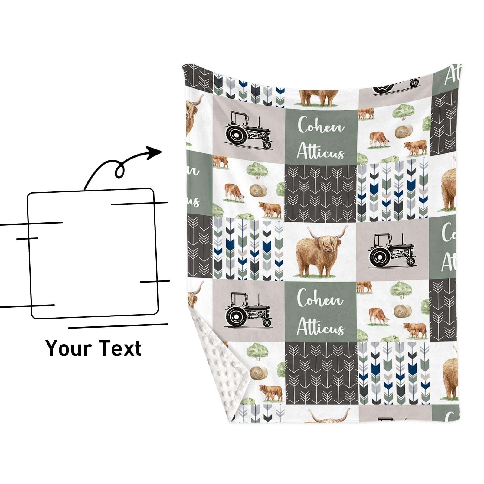 Custom Personalized 5-Piece Cow Theme Baby Crib Bedding Set for Boys & Girls - Soft Toddler Blanket & Comfortable Crib Sheets (Fixed Size) | Nursery Decor, Baby Shower Gift, Newborn Essentials