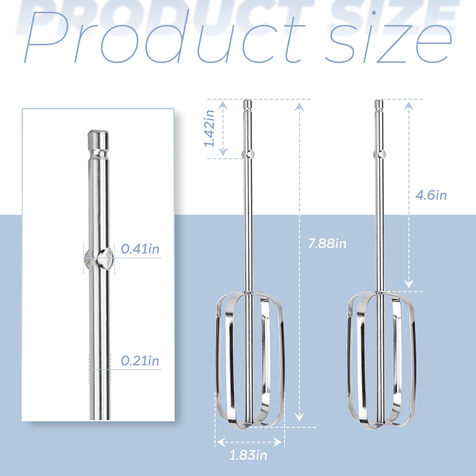 Hamilton Beach Hand Mixer Beater Attachments - Compatible with Models 62682RZ, 62692, 62695V & 64699 - Replacement Mixer Parts for Hamilton Beach Series - Perfect for Baking, Whipping Cream & Mixing Batters